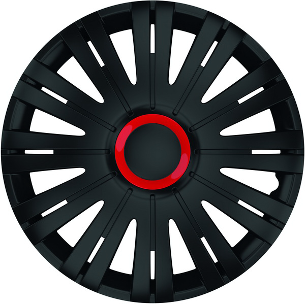Set de capace pentru roti 16` negre cu inel rosu ACTIVE Mega Drive