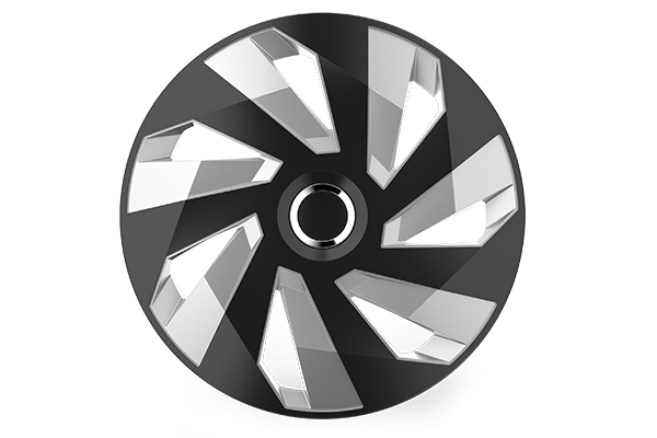 Set de capace pentru roti 15` VECTOR RC SILVER & BLACK Mega Drive