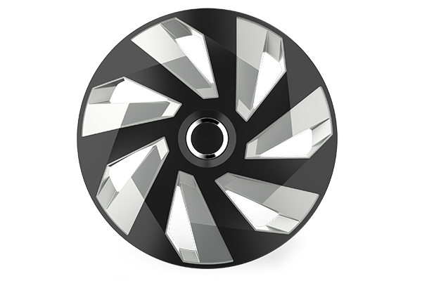 Set de capace pentru roti 16` VECTOR RC SILVER & BLACK Mega Drive