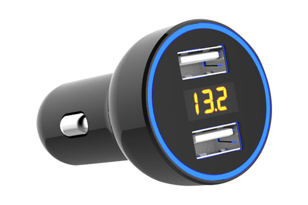 Incarcator auto 2XUSB QC3.0 cu afisaj tensiune/putere LED Mega Drive