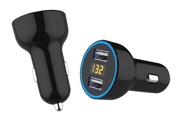 Incarcator auto 2XUSB QC3.0 cu afisaj tensiune/putere LED Mega Drive