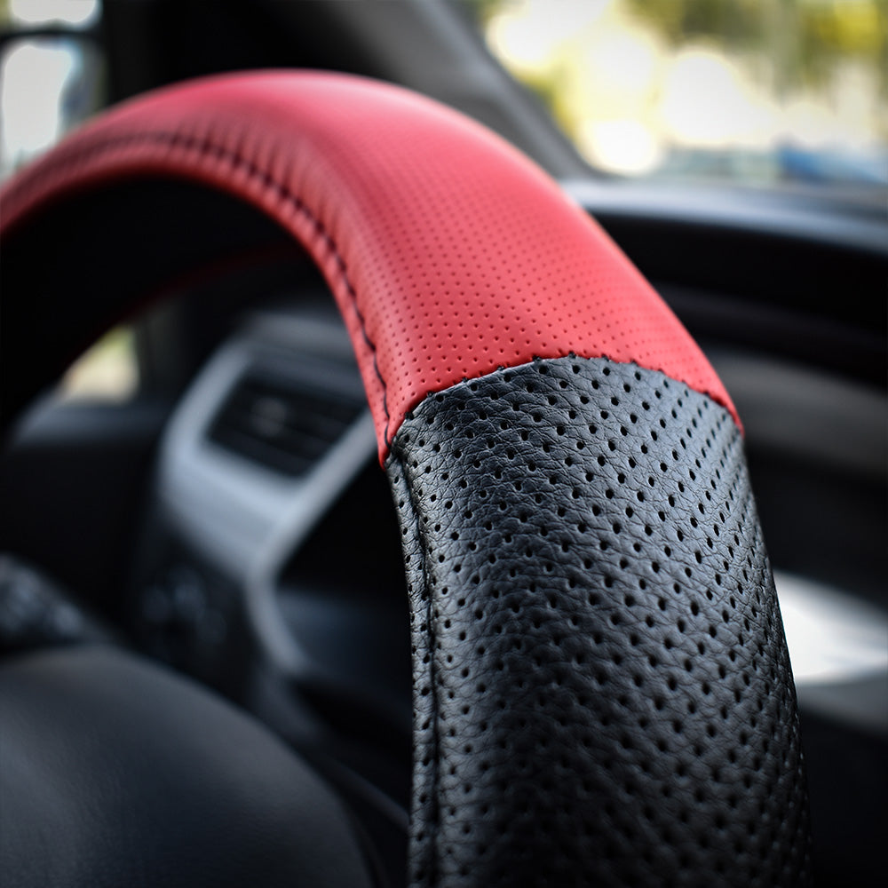 Husa pentru volan ROSU SI NEGRU 37-39 CM Umbrella