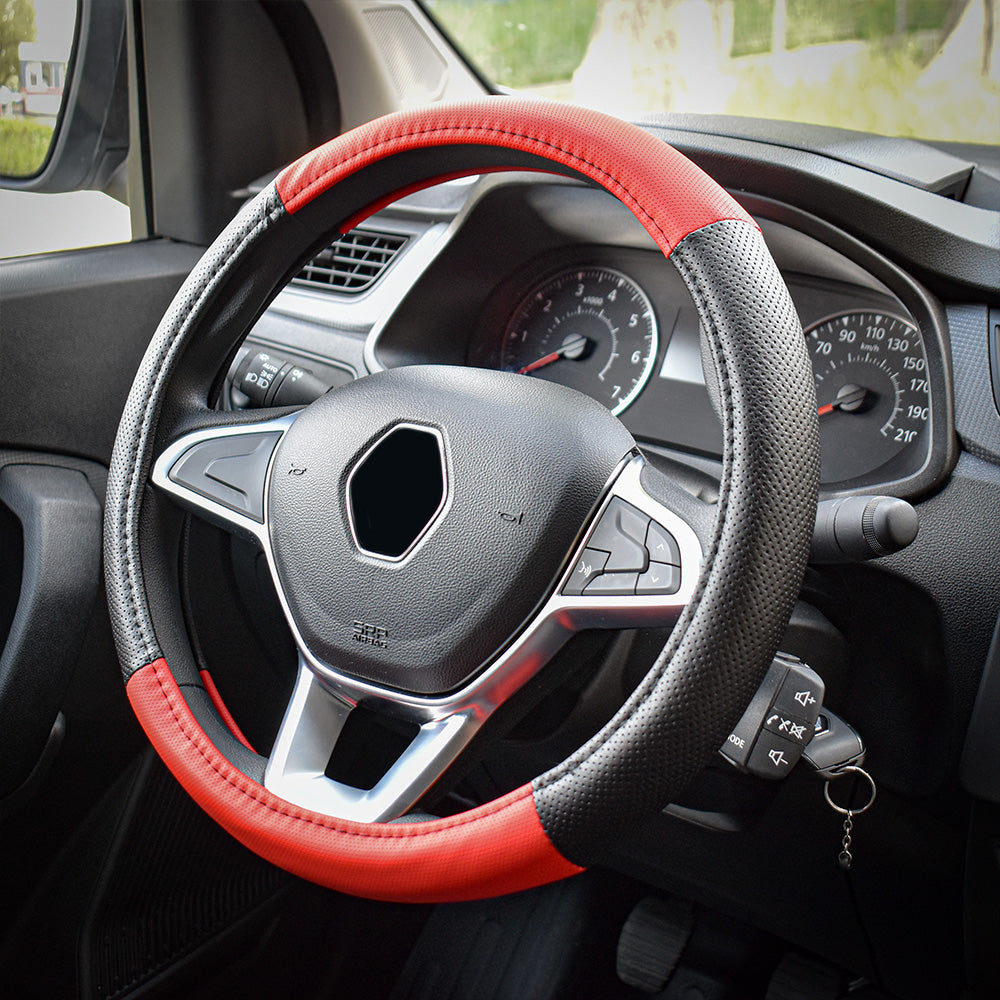 Husa pentru volan ROSU SI NEGRU 37-39 CM Umbrella