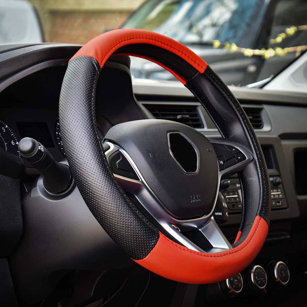 Husa pentru volan ROSU SI NEGRU 37-39 CM Umbrella