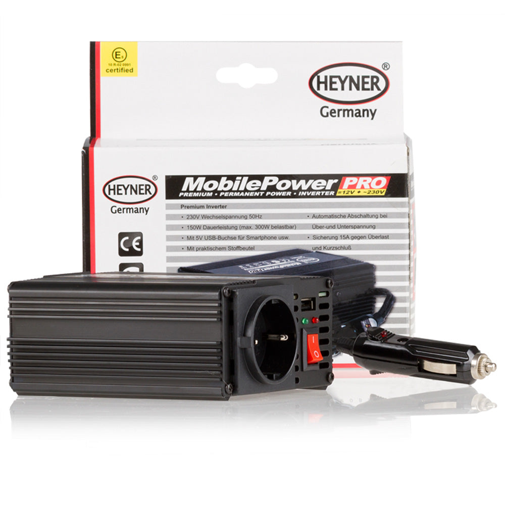Invertor de tensiune PREMIUM PRO 150-300W alimentare 12V iesire 230V cu USB Heyner