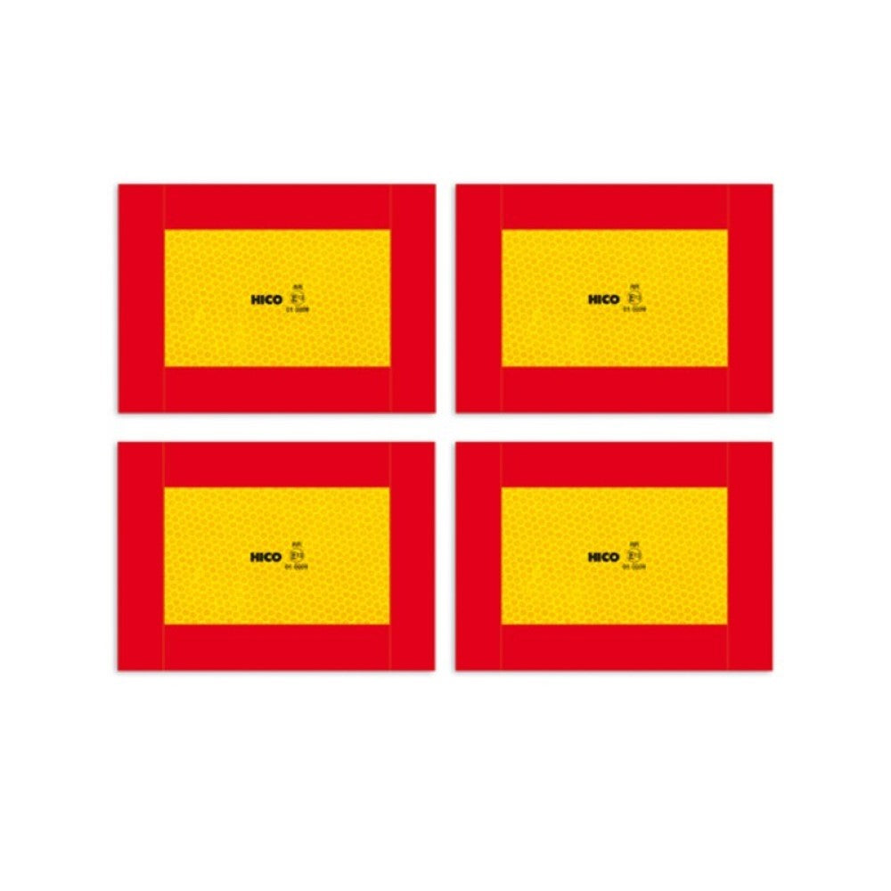 Set de 4 placute reflectorizante galben/rosu 282X196 MM din aluminiu Hico