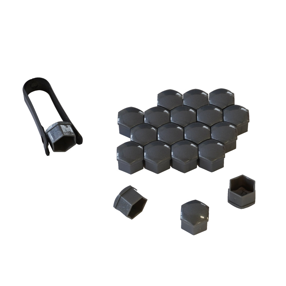 Set capace prezoane 17mm Gri, set 20 bucati cu cleste