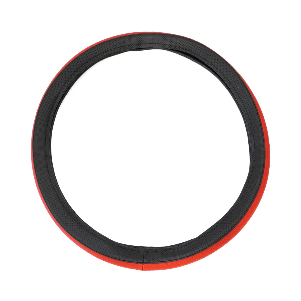 Husa pentru volan din piele ecologica ROSU/NEGRU 44-48 CM Umbrella