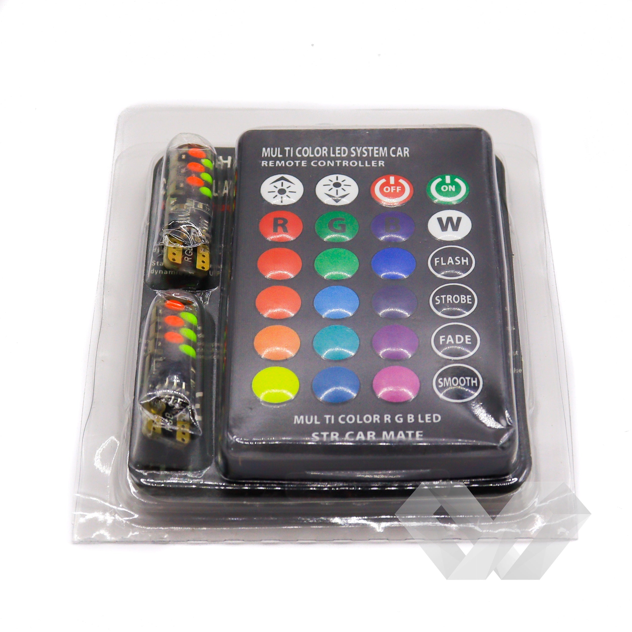 Set 2 becuri pozitie soclu sticla T10 RGB