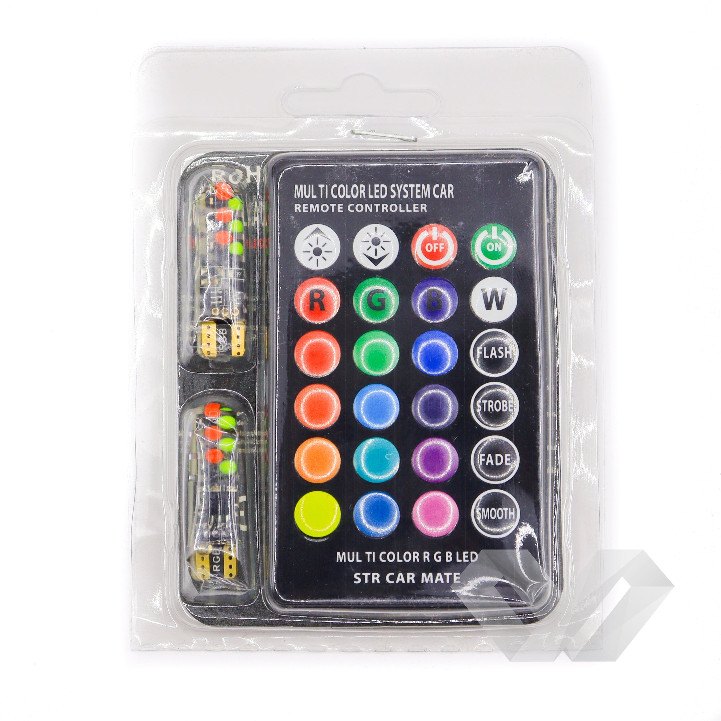 Set 2 becuri pozitie soclu sticla T10 RGB