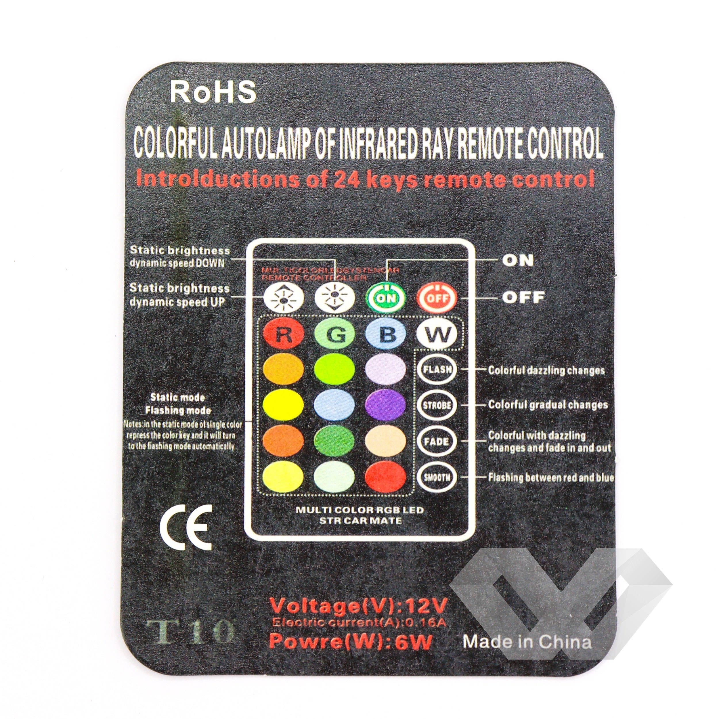 Set 2 becuri pozitie soclu sticla T10 RGB