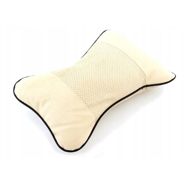 Set 2 buc Perna din piele ecologica pentru tetiera masinii, Bej