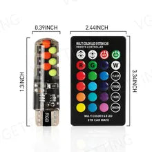 Set 2 becuri pozitie soclu sticla T10 RGB