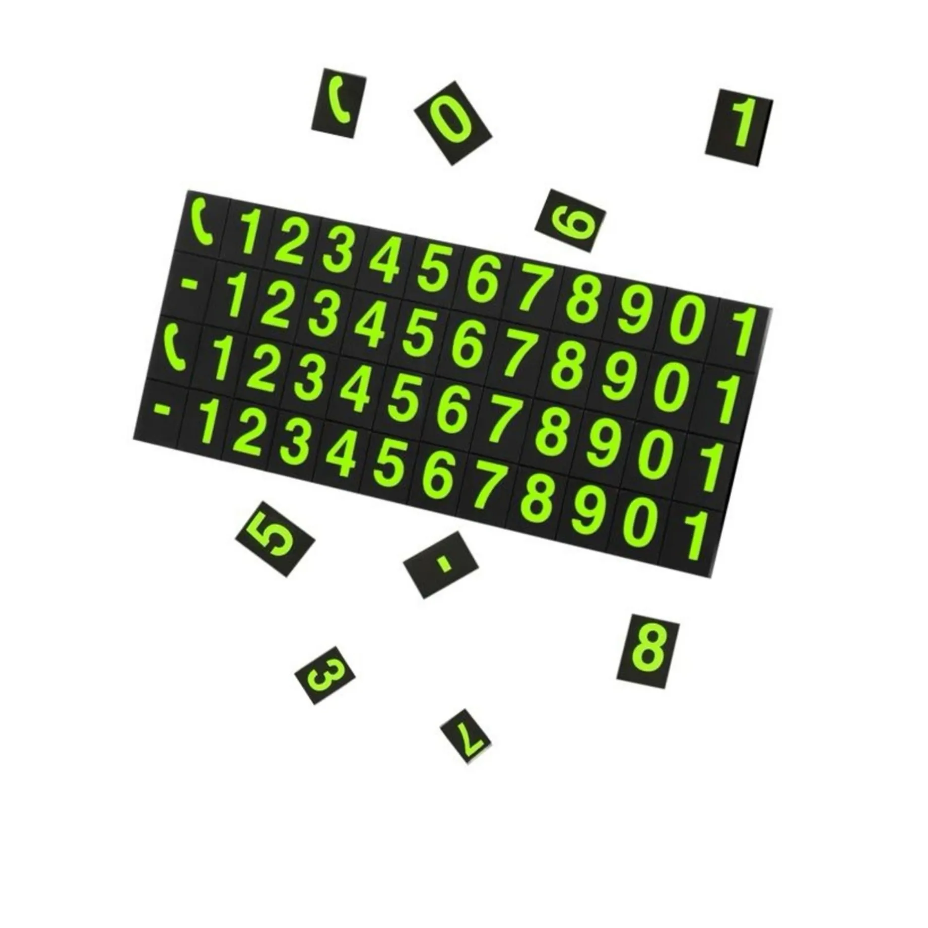 Suport Număr de Telefon Auto pentru bord, Afișaj Fosforescent & Cifre Magnetice, Design Retractabil