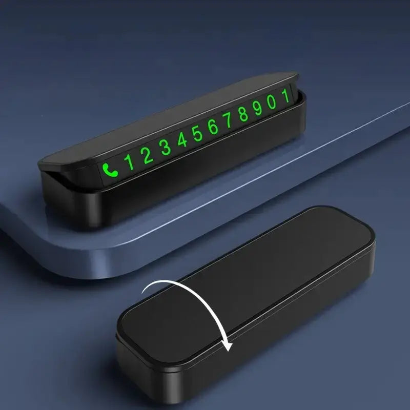 Suport Număr de Telefon Auto pentru bord, Afișaj Fosforescent & Cifre Magnetice, Design Retractabil