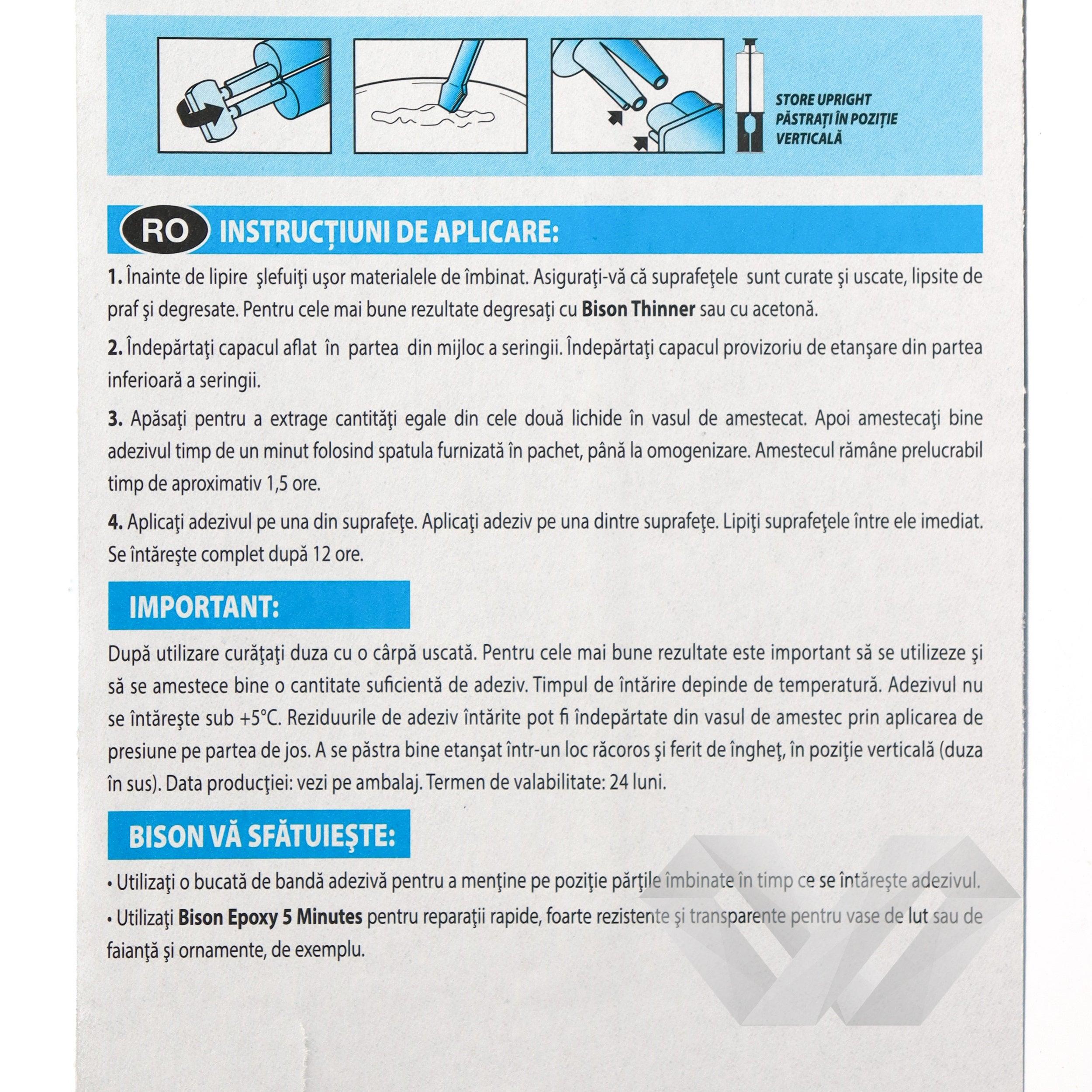 Adeziv Bison Epoxy Universal bi-component, 24 ml