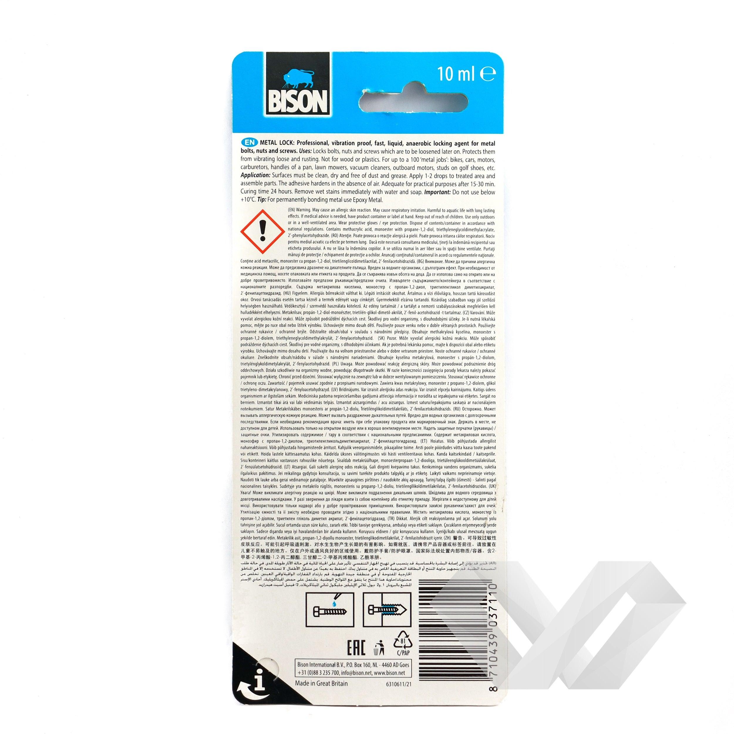 Adeziv Bison Metal Lock, 10 ml