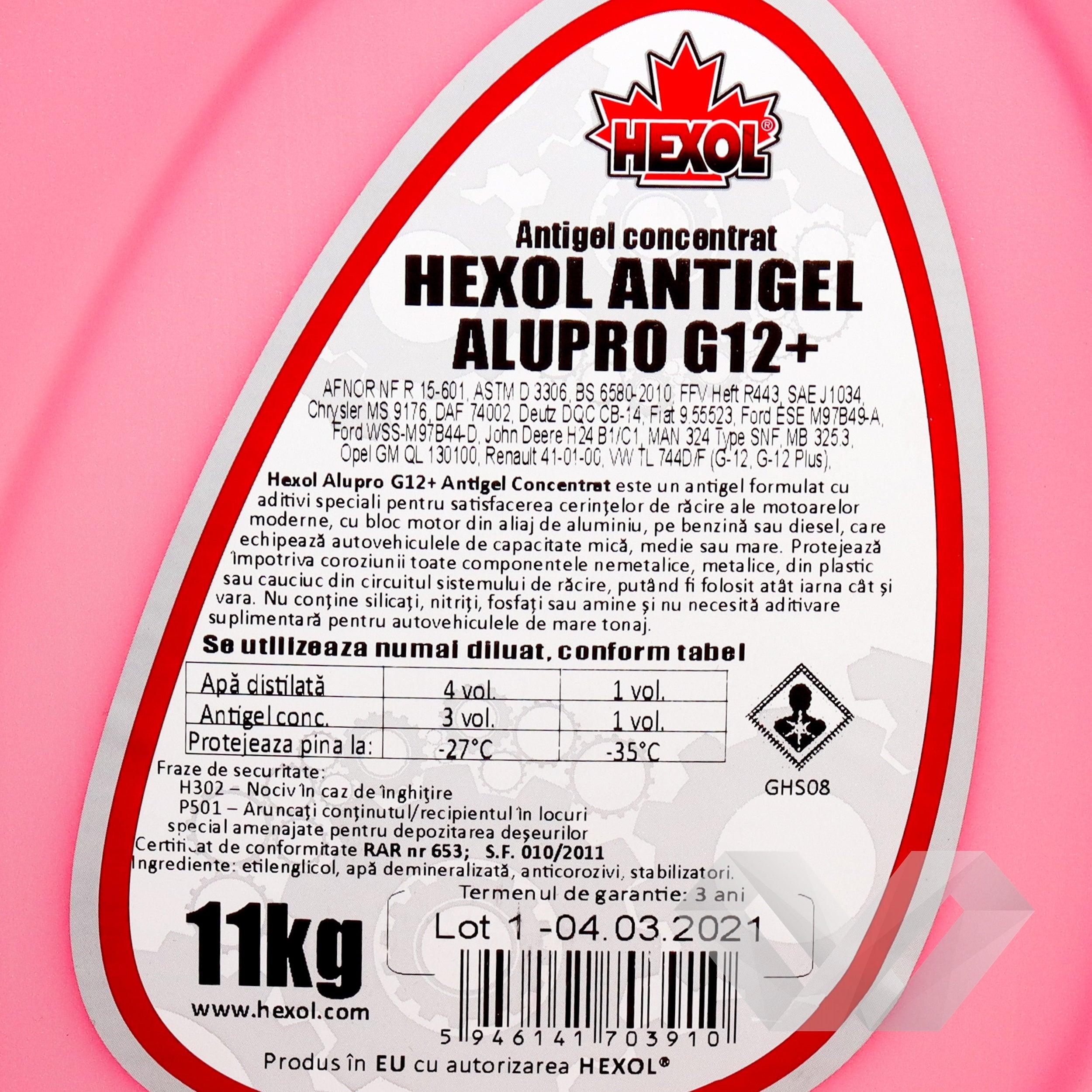 Antigel rosu G12 concentrat Hexol, -35°C, 10L