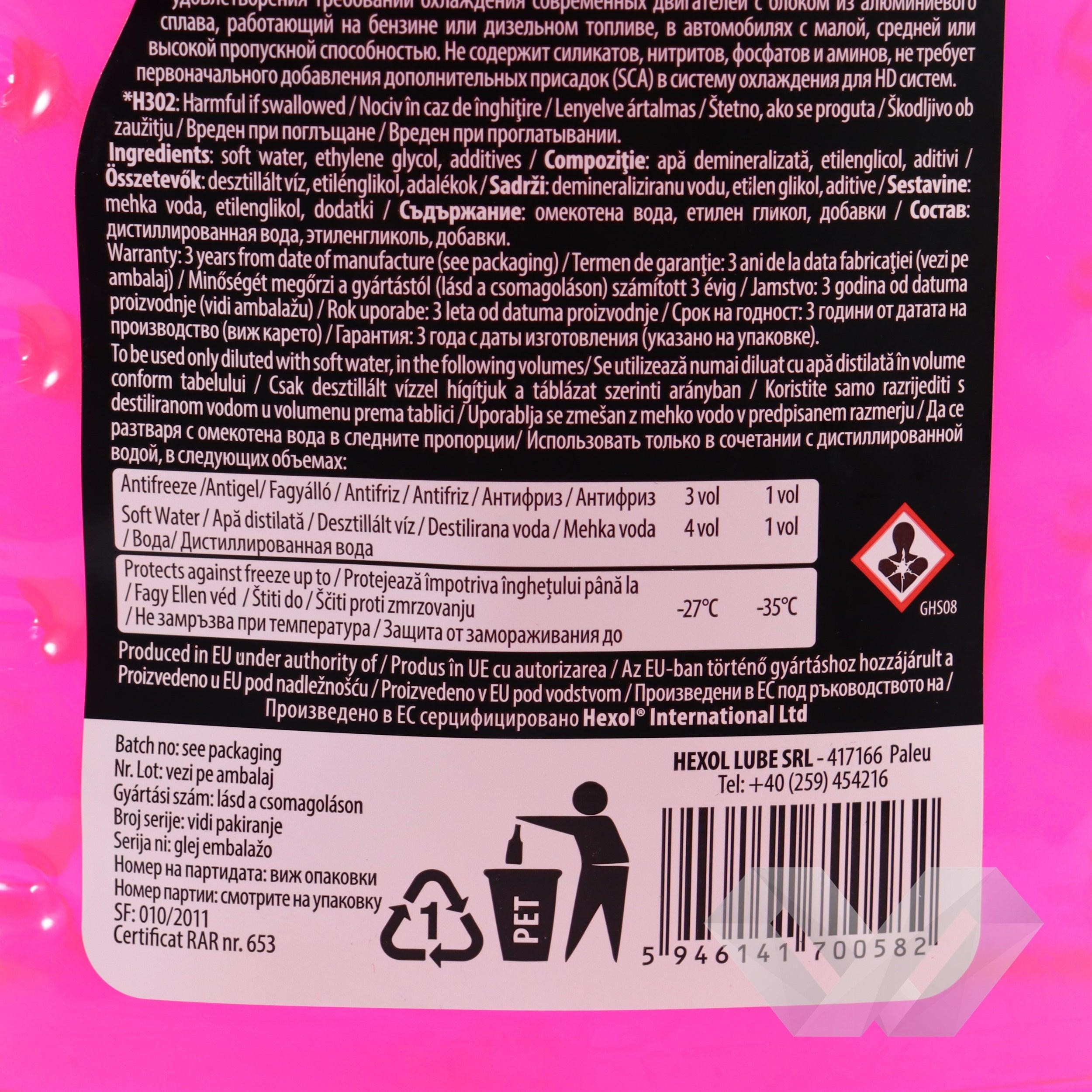 Antigel G12 concentrat Hexol, 4 litri