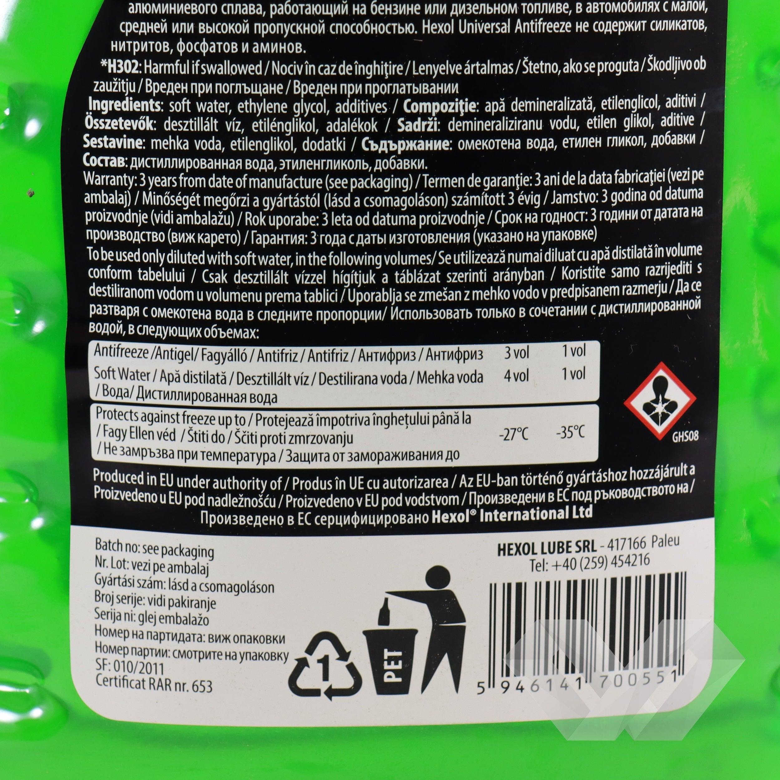 Antigel G11 concentrat Hexol, 4 litri