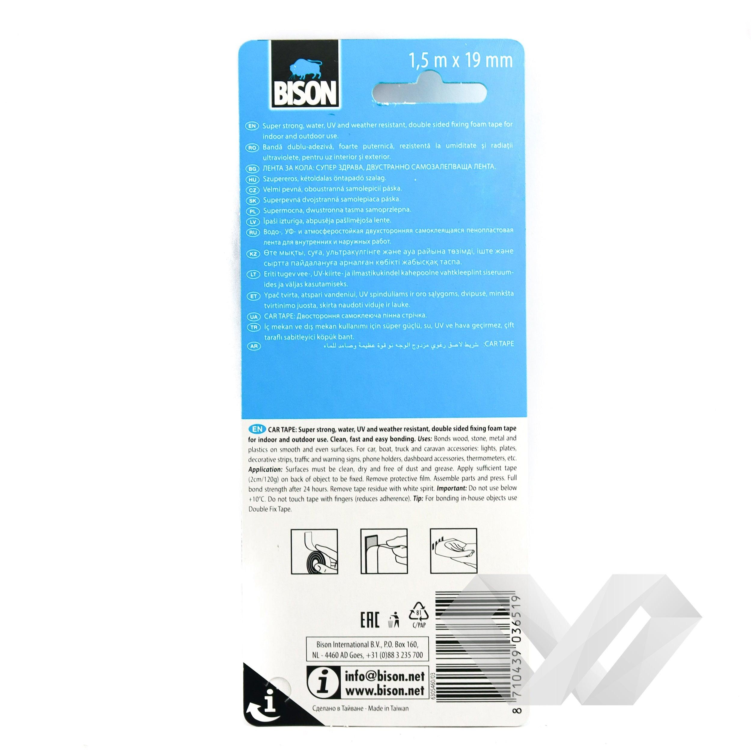 Banda dublu addeziva Bison 1,5m x 19mm