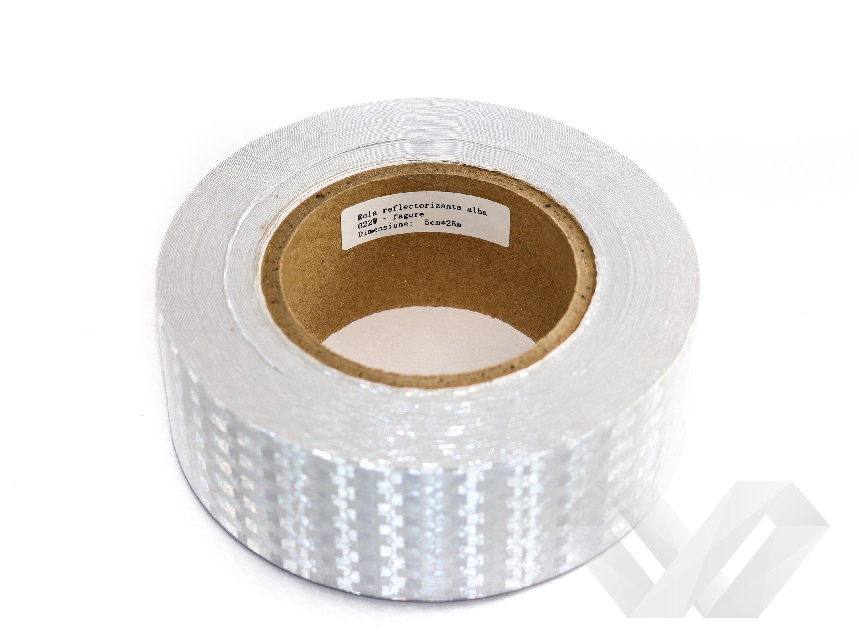 Banda reflectorizanta alba, 25m 5cm