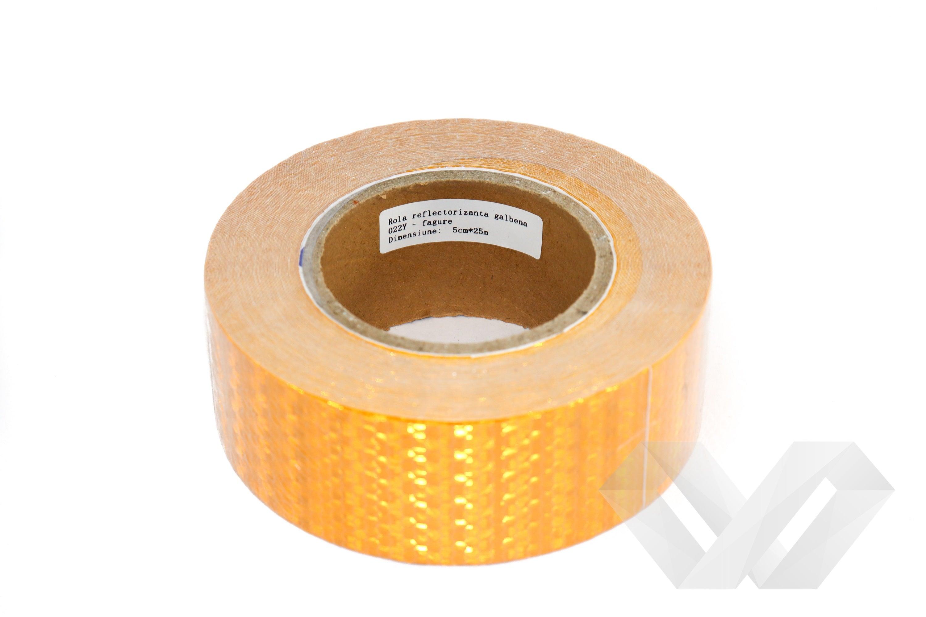 Banda reflectorizanta galbena, 25m 5cm