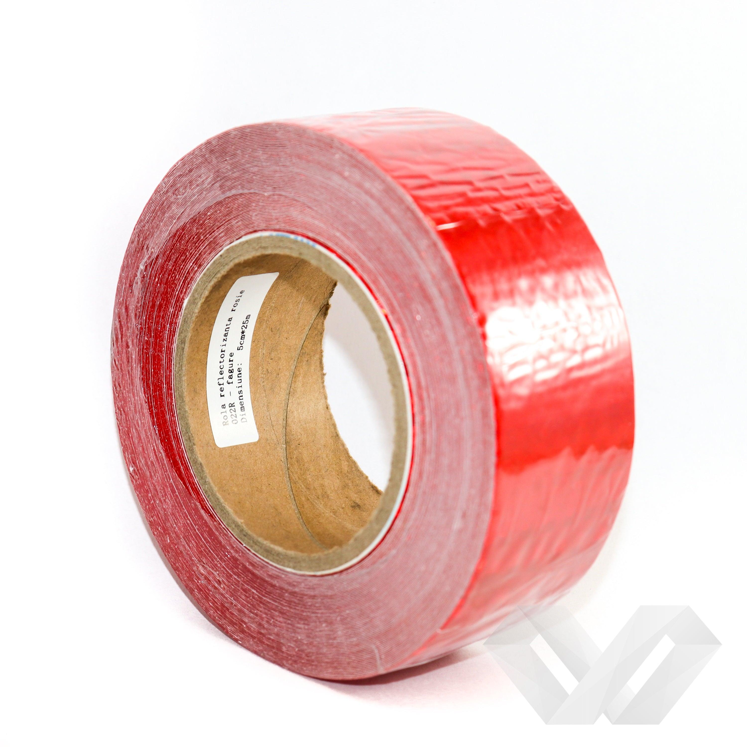 Banda reflectorizanta rosie, 25m 5cm