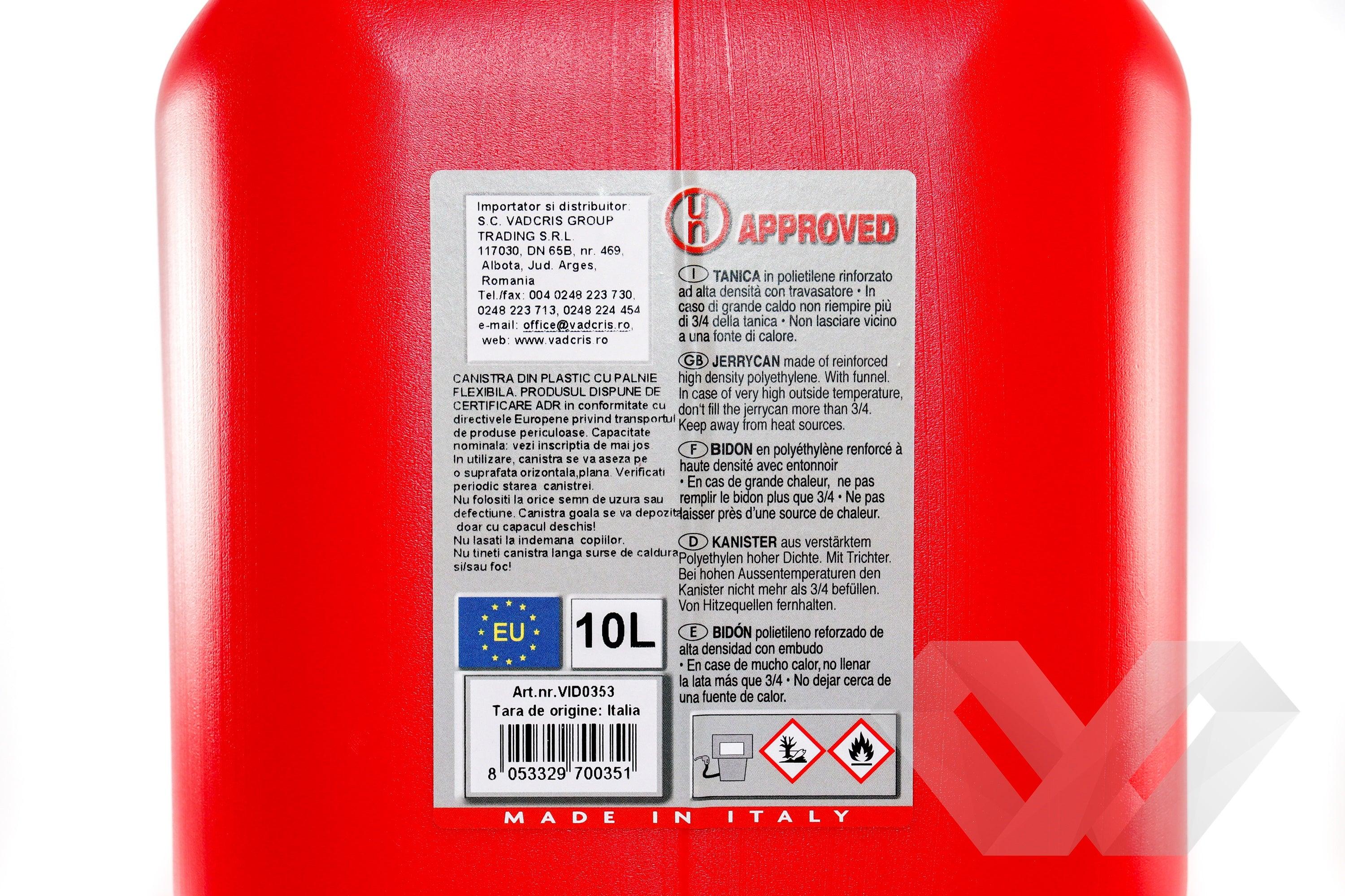 Canistra din plastic pentru combustibil, 5L 10L 20L