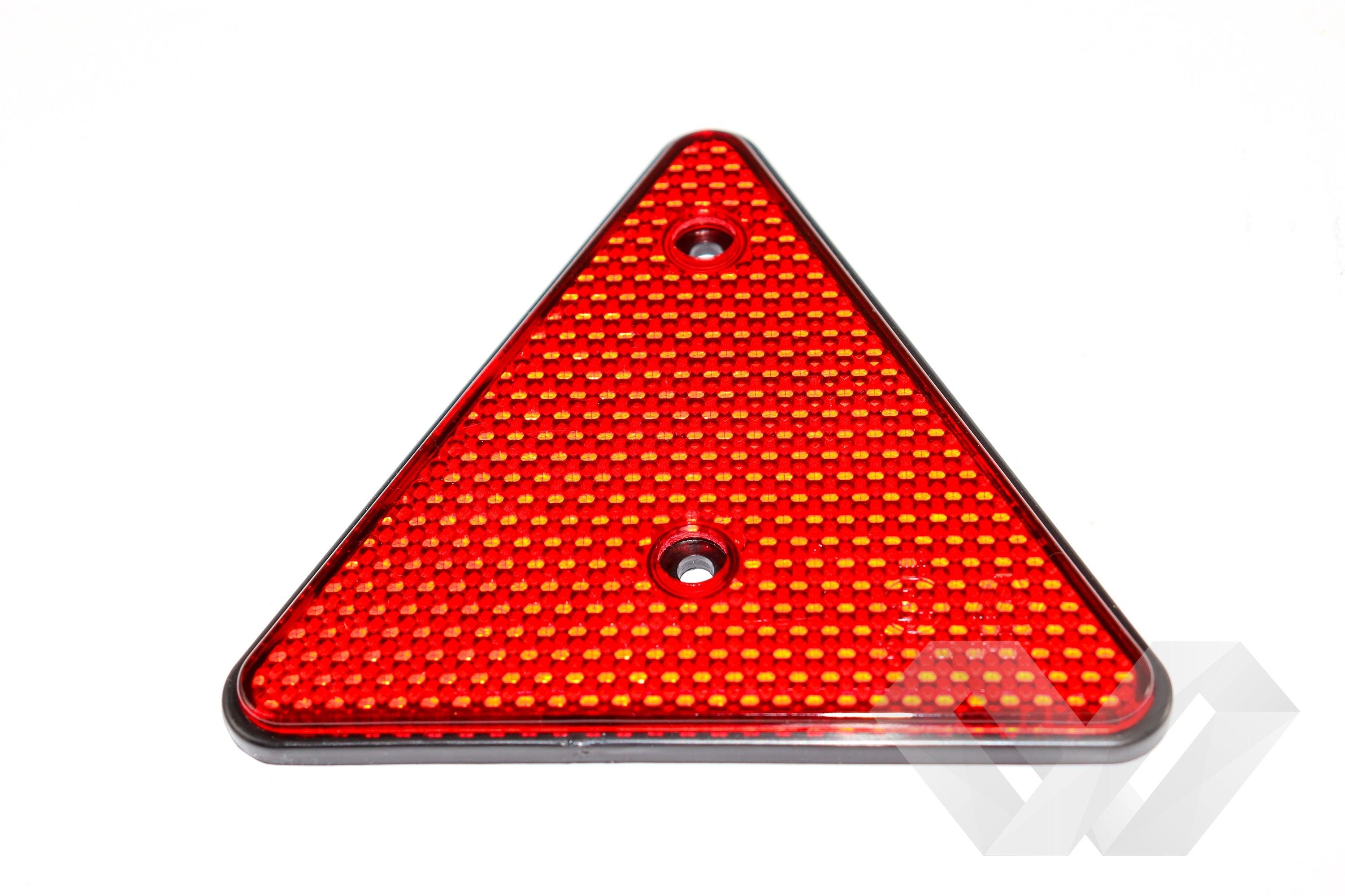 Catadioptru triunghiular, rosu, galben, alb