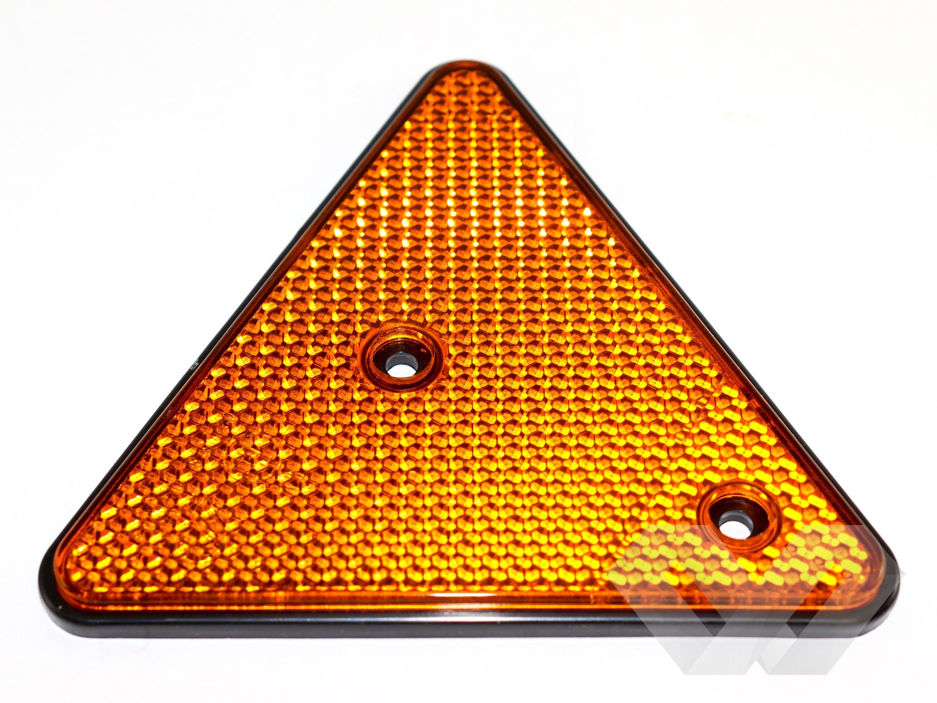 Catadioptru triunghiular, rosu, galben, alb