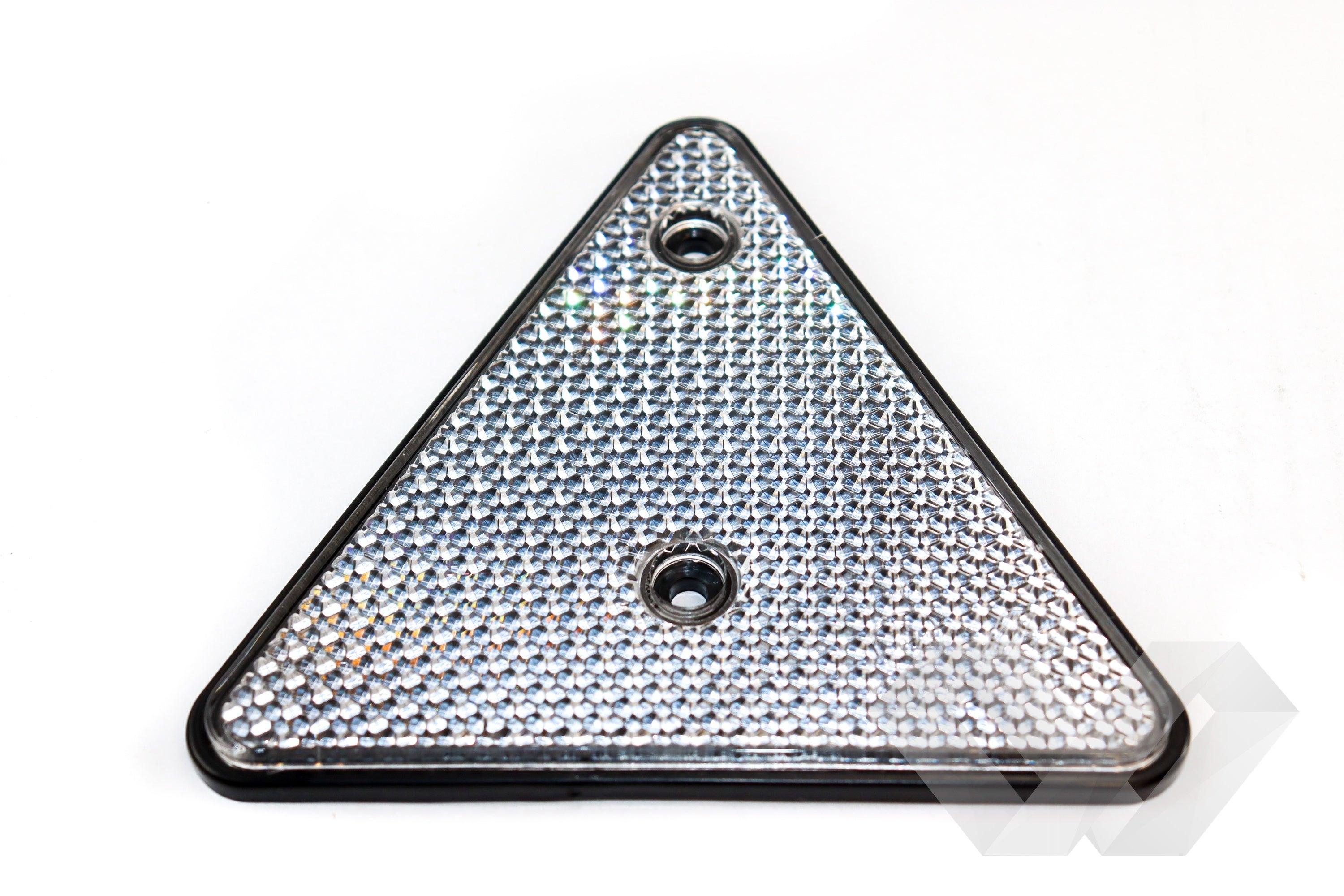 Catadioptru triunghiular, rosu, galben, alb