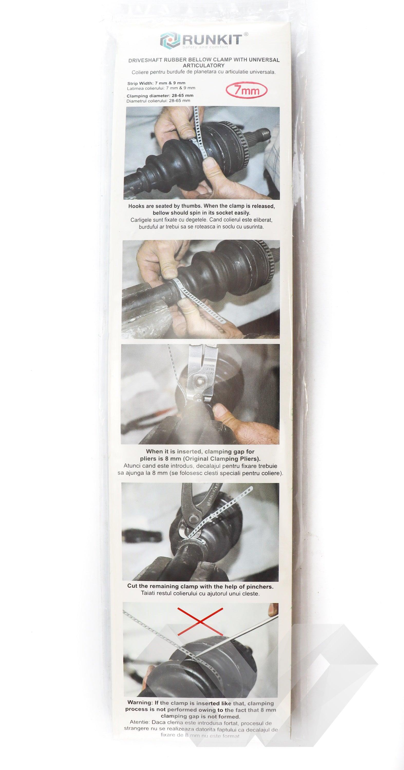 Colier pentru burduf planetara, 28-65mm