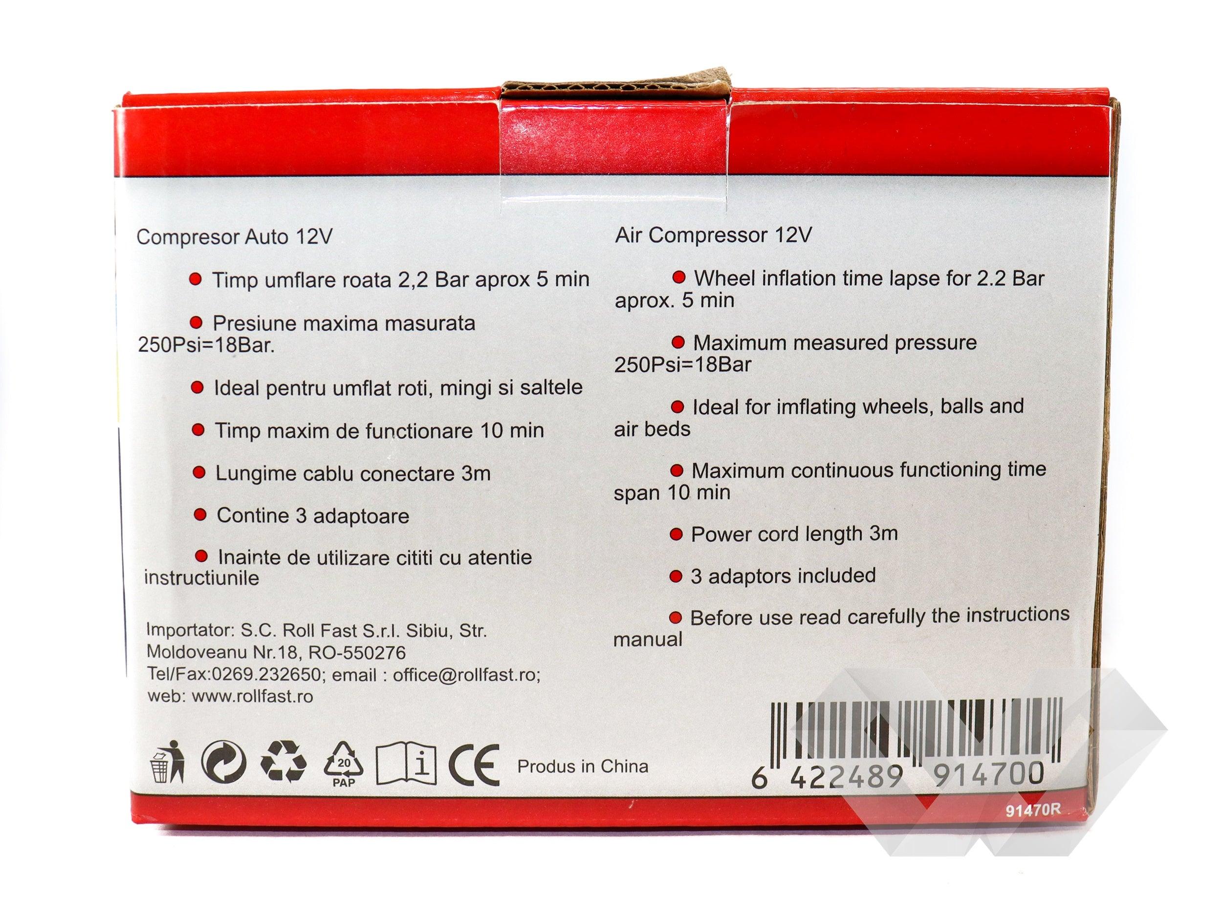 Compresor auto, 12V 18bar