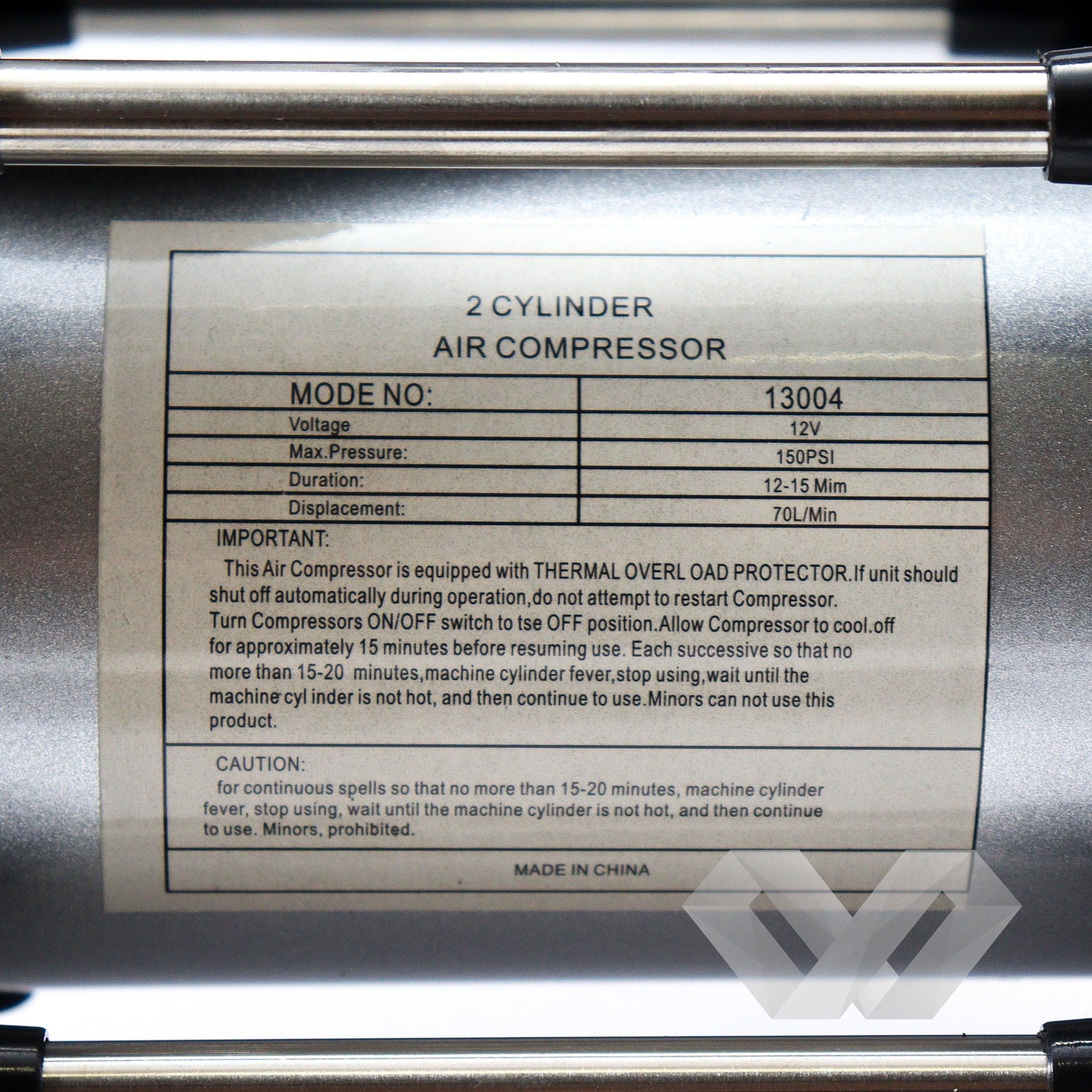 Compresor auto 2 cilindri, 12V 10bar, 70 litri/minut!