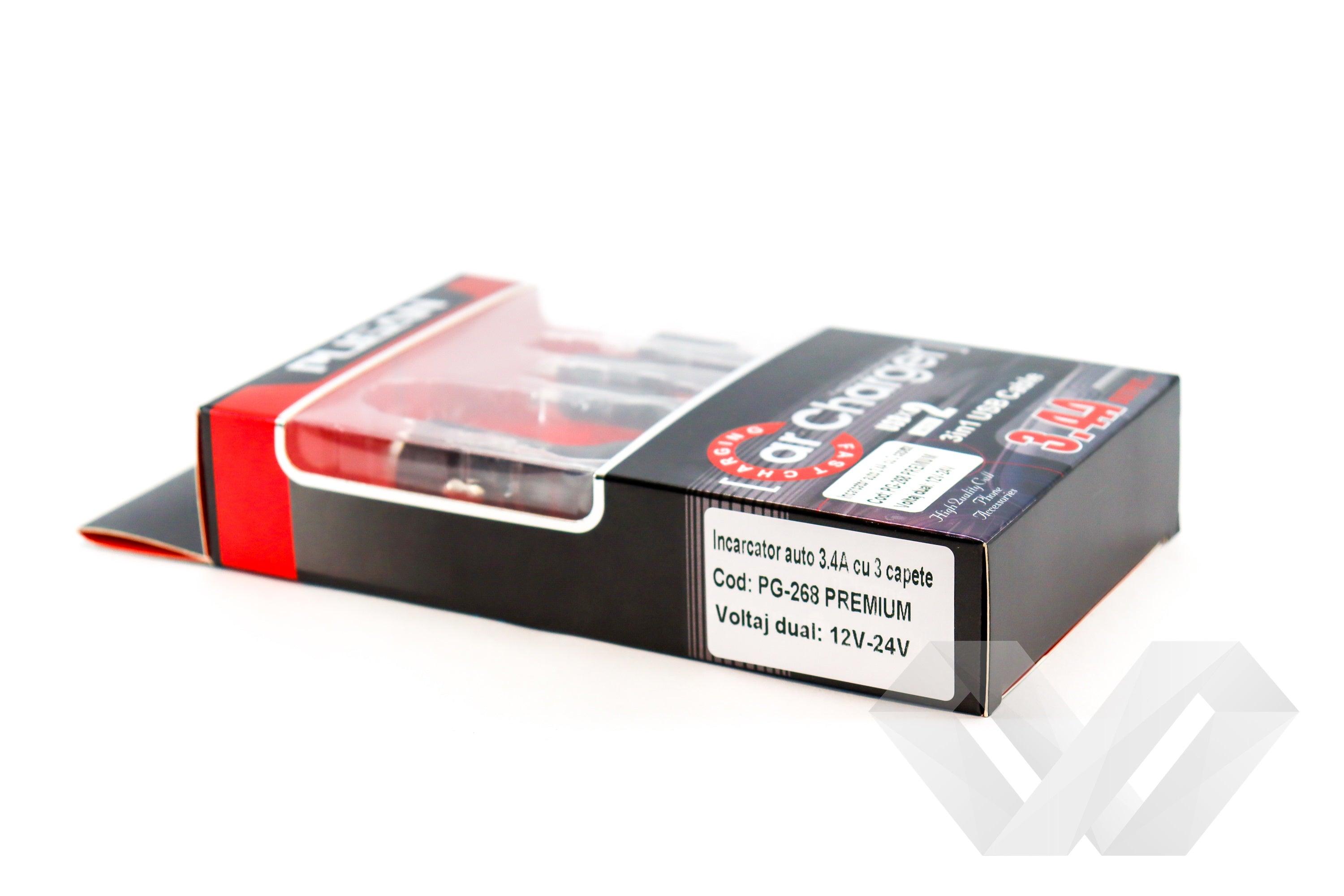 Incarcator auto 3in1 fast charge, 3.4A