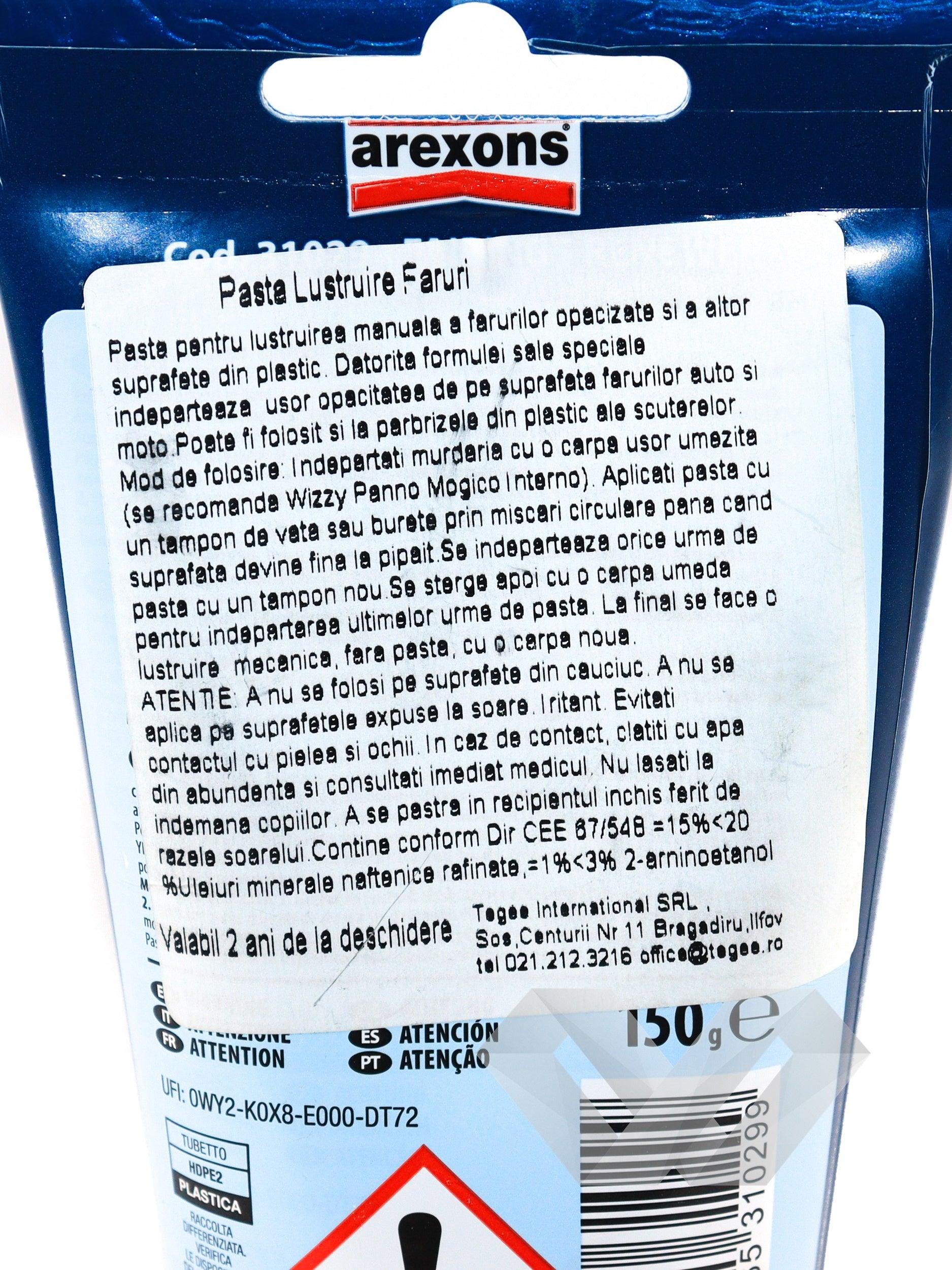 Pasta curatare faruri Polish Arexons, 150g - EWO Market