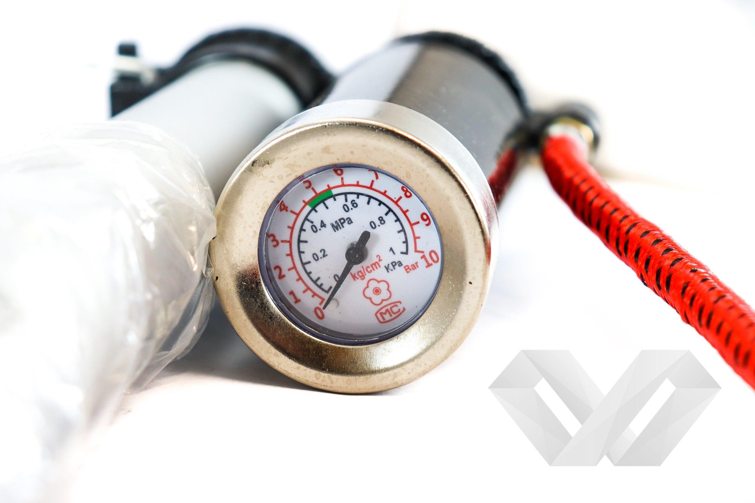 Pompa aer manuala cu manometru Fischer, 8bar