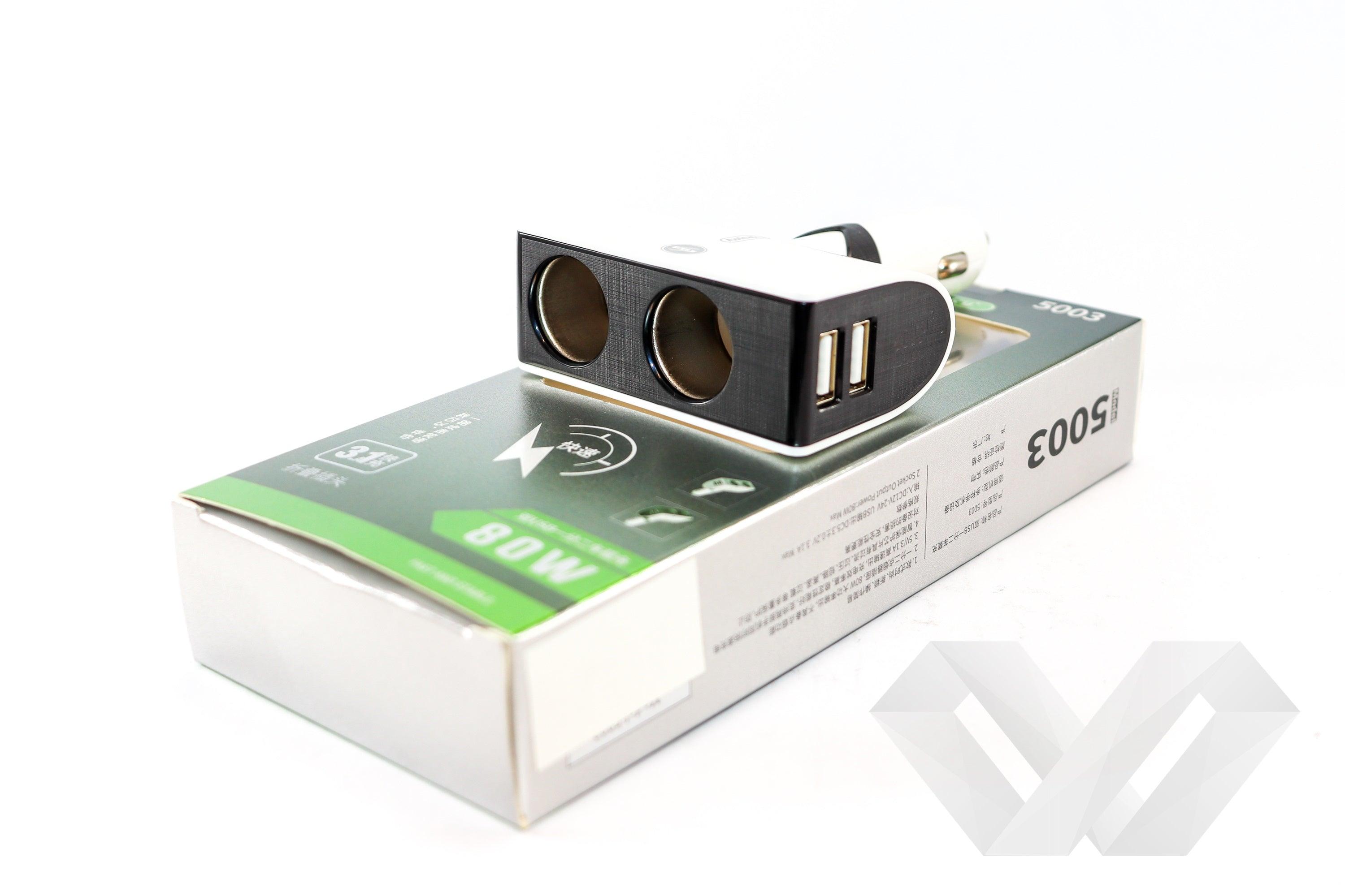 Priza auto dubla cu USB, 3.1A