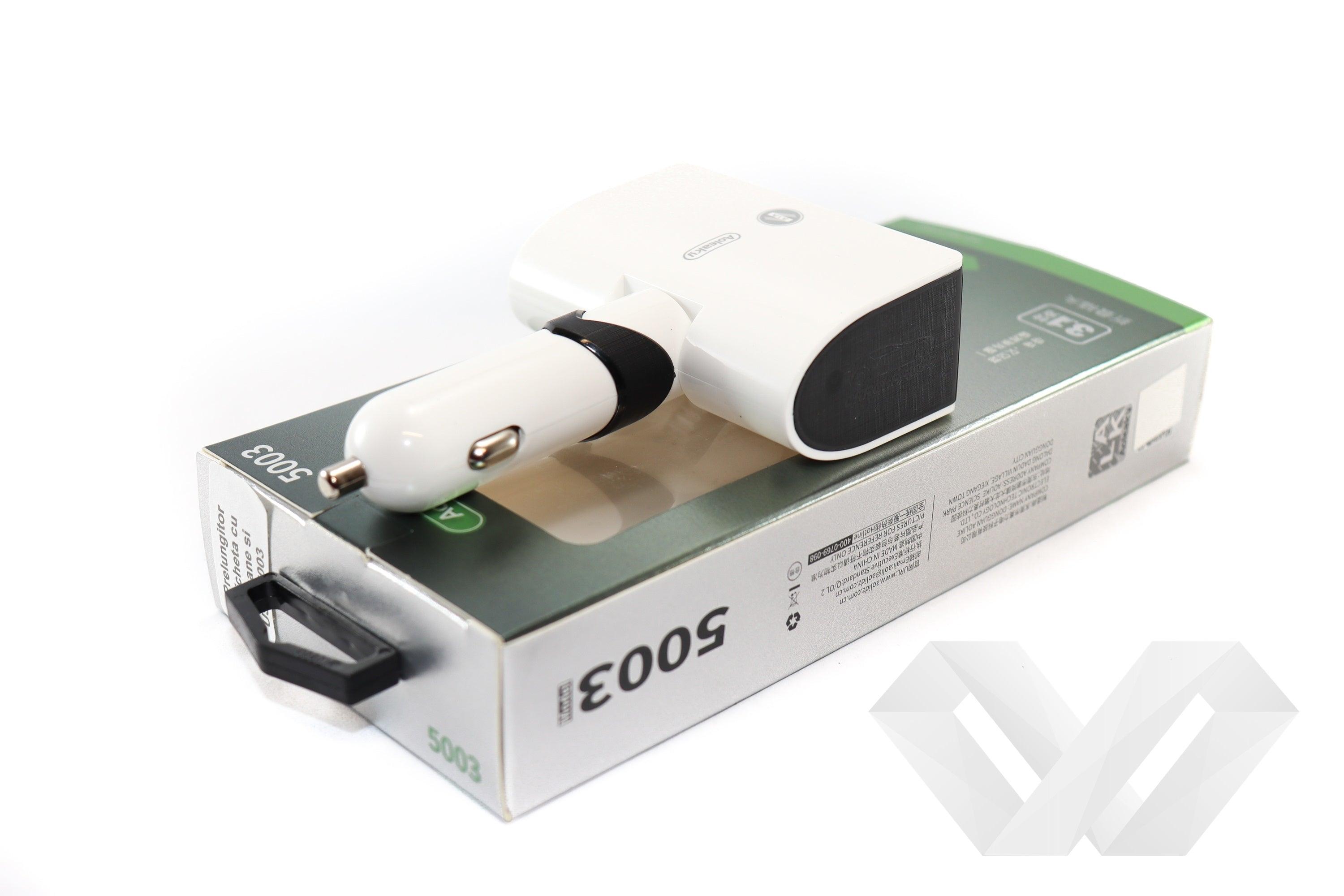 Priza auto dubla cu USB, 3.1A