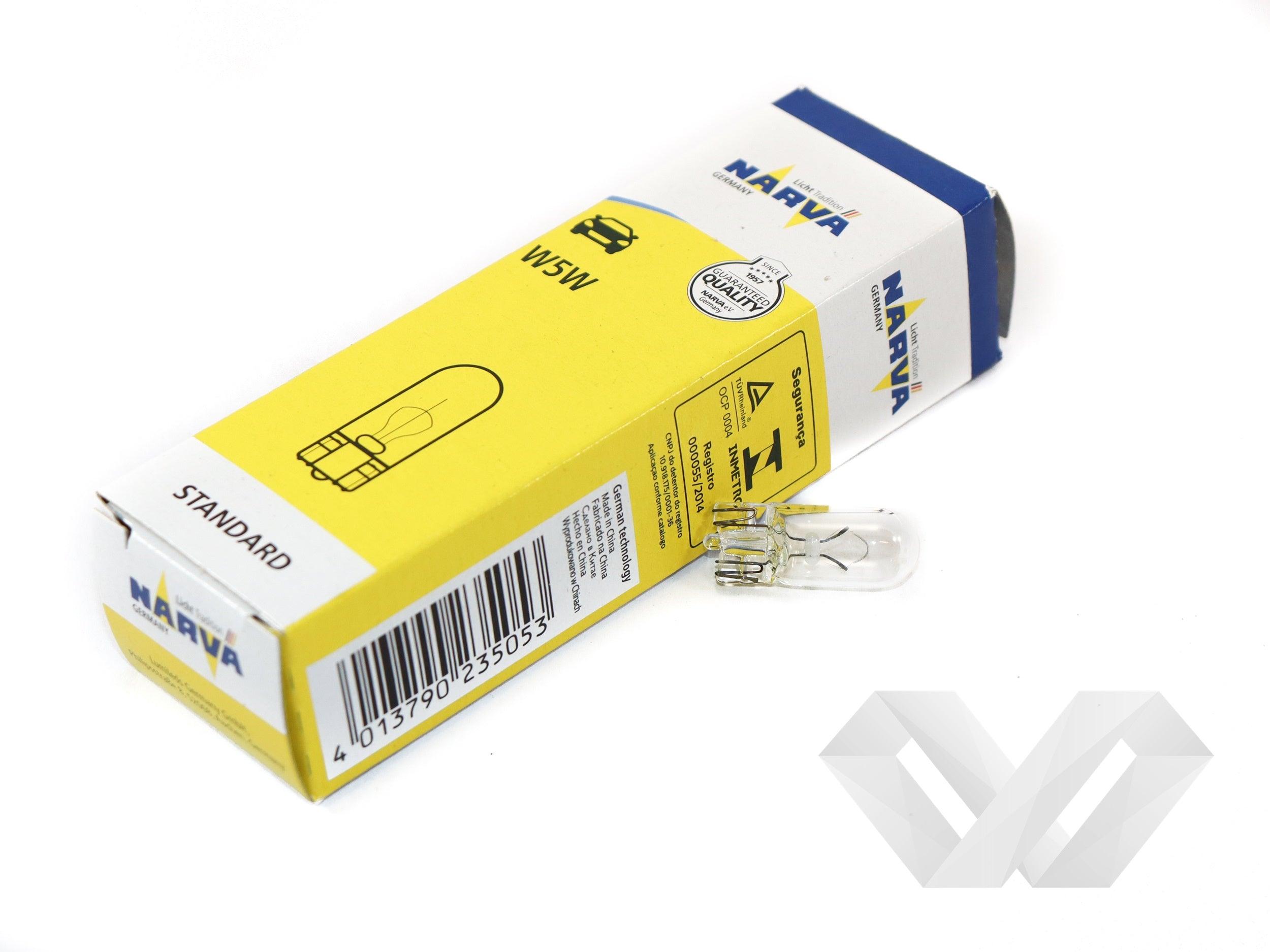 Set 10 becuri auto soclu sticla Narva, 12V W5W