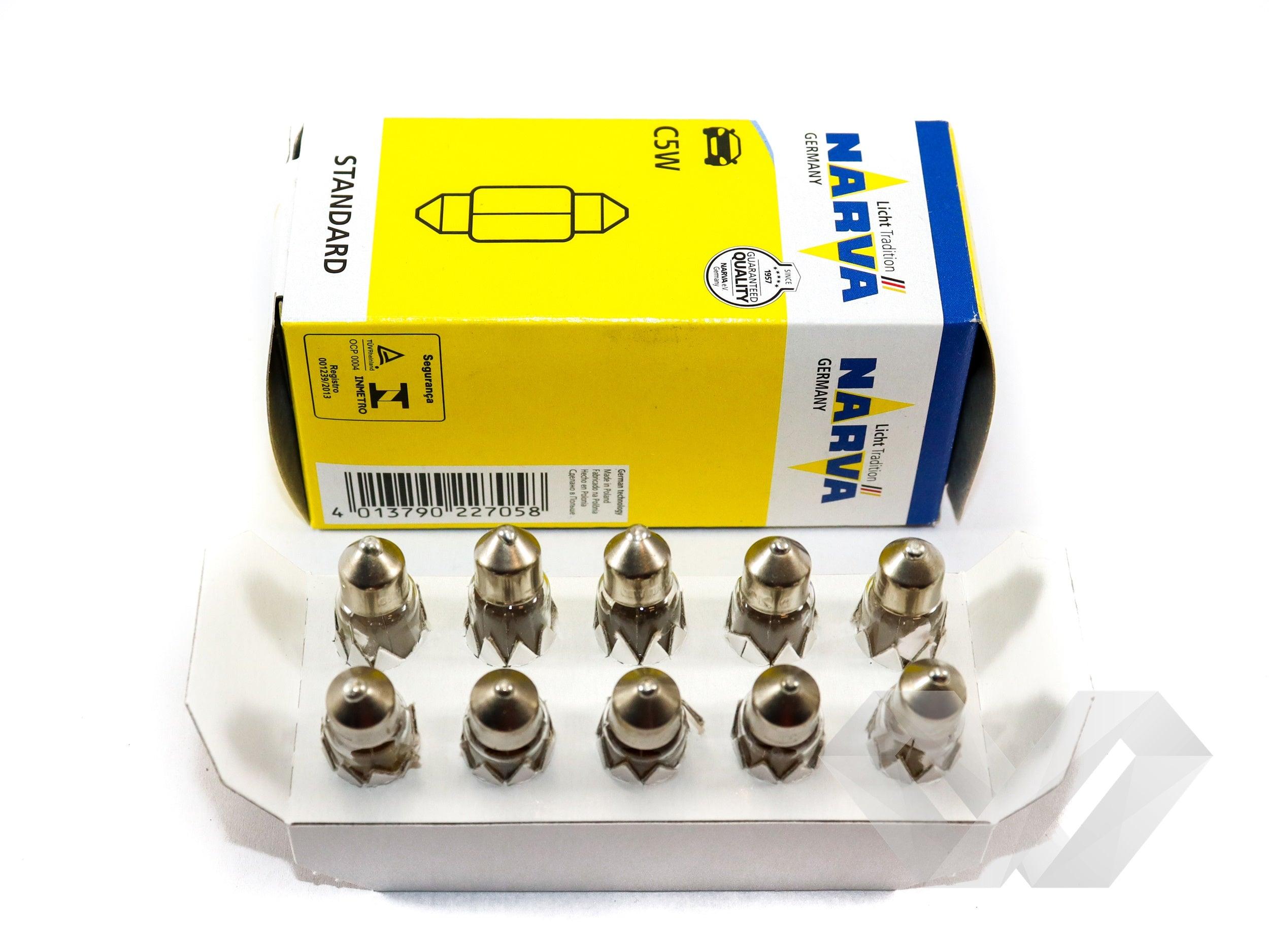 Set 10 becuri auto Narva, 12V C5W Standard