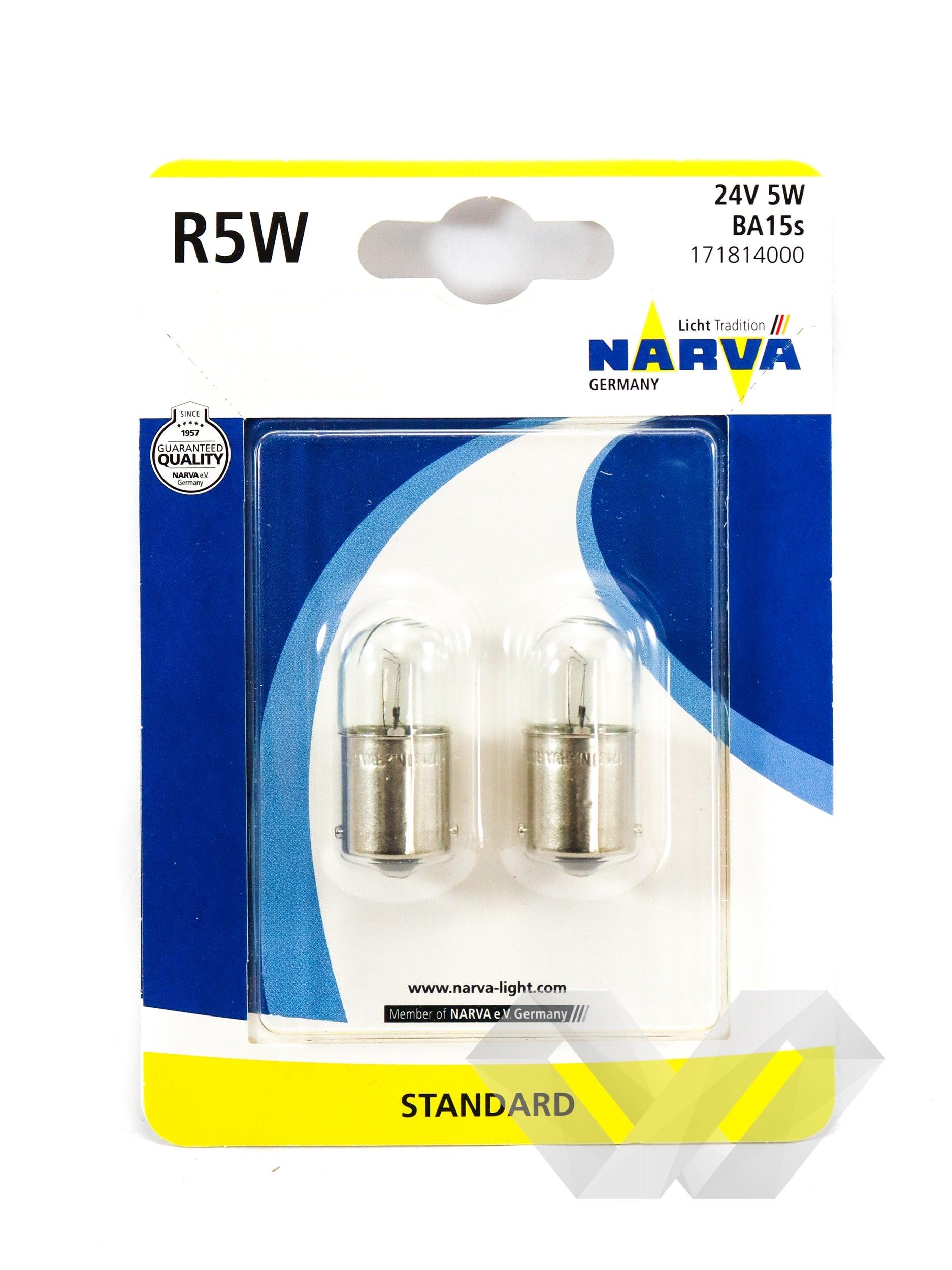 Set 2 becuri auto cireasa Narva, R5W 24V