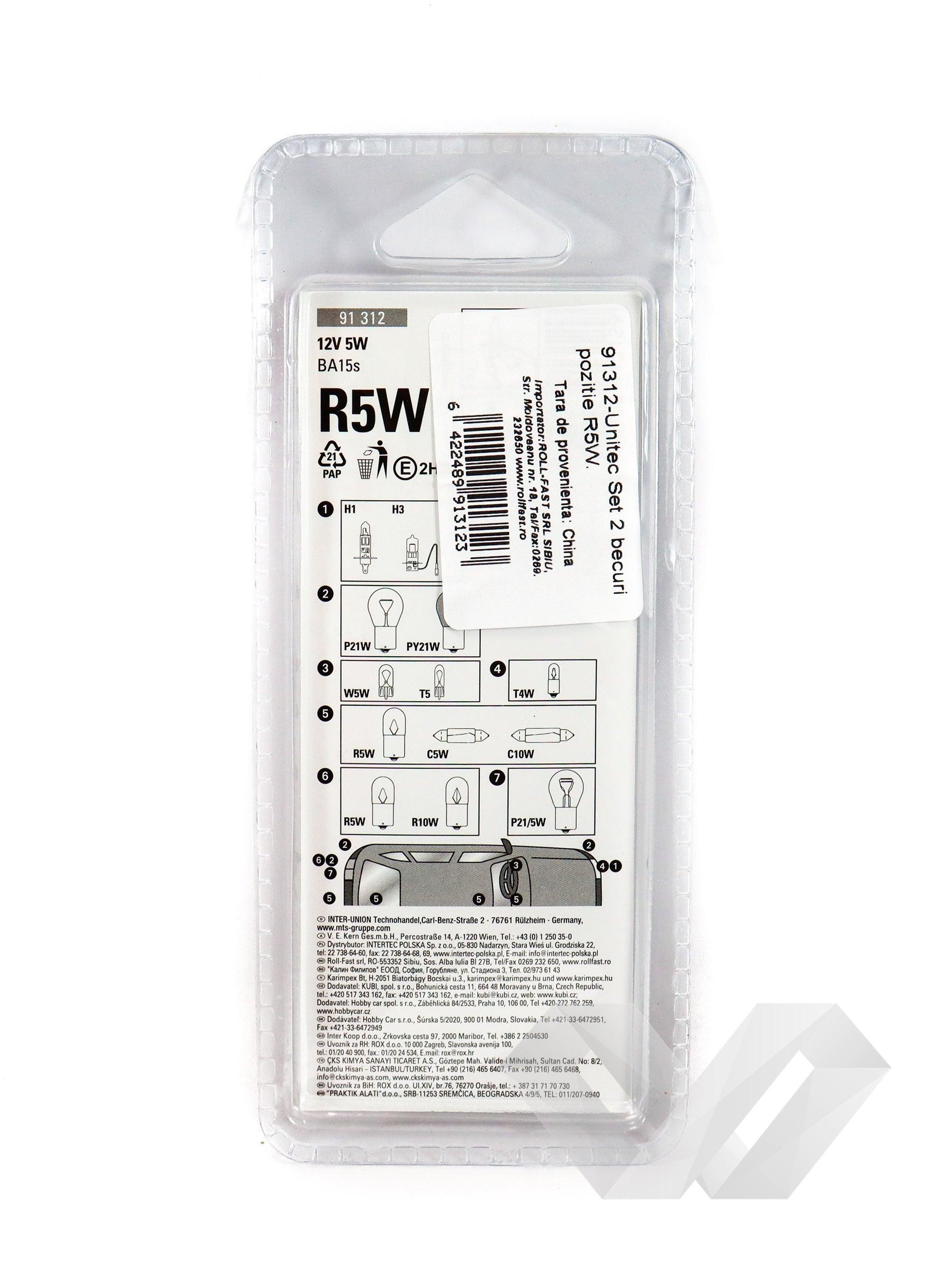 Set 2 becuri auto Unitec, R5W