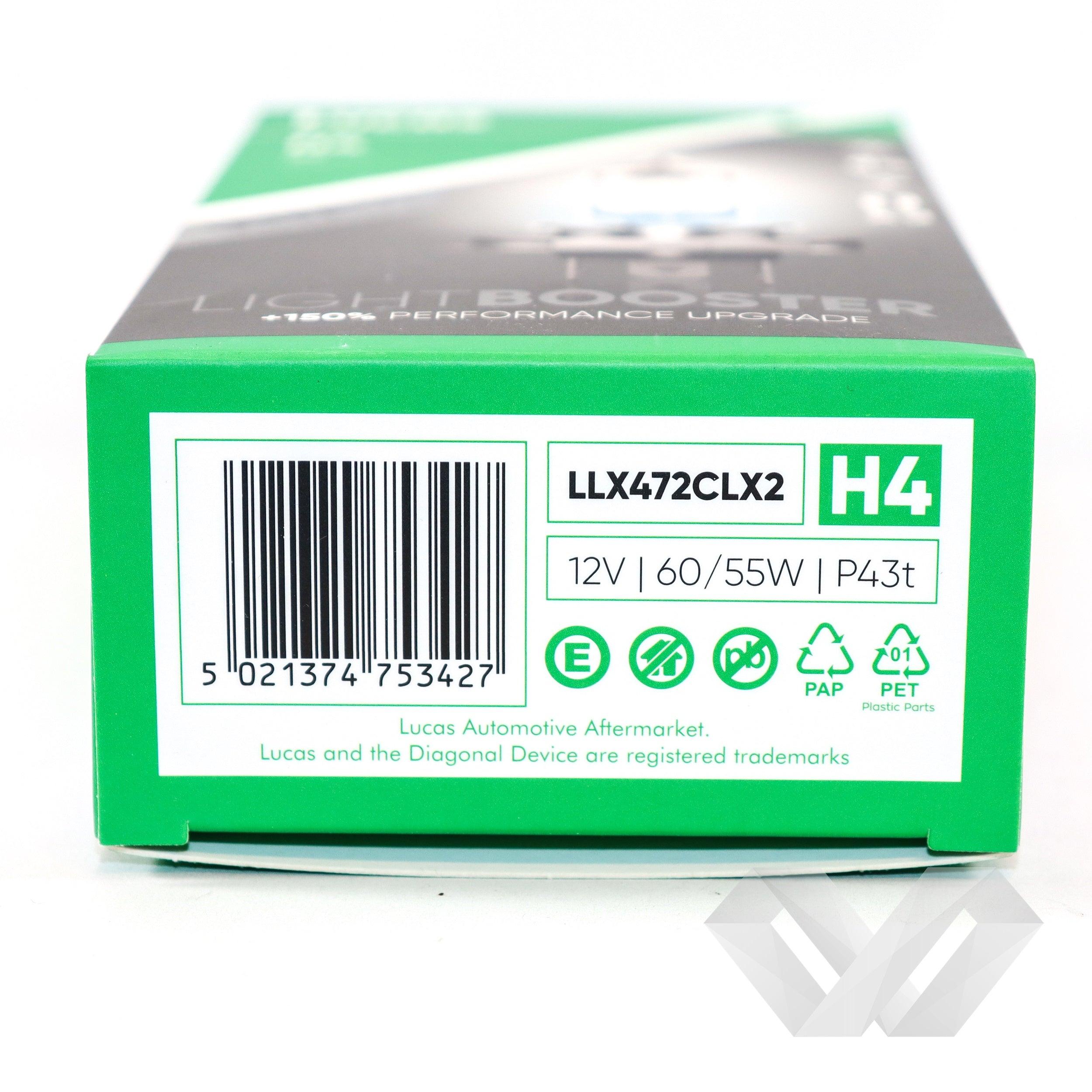 Set 2 becuri auto Lucas, 12V H4 +150%