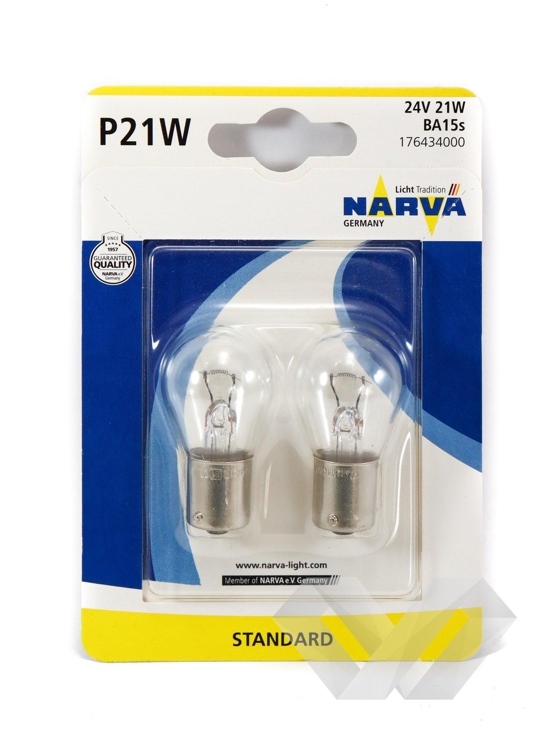 Set 2 becuri auto Narva, P21W 24V
