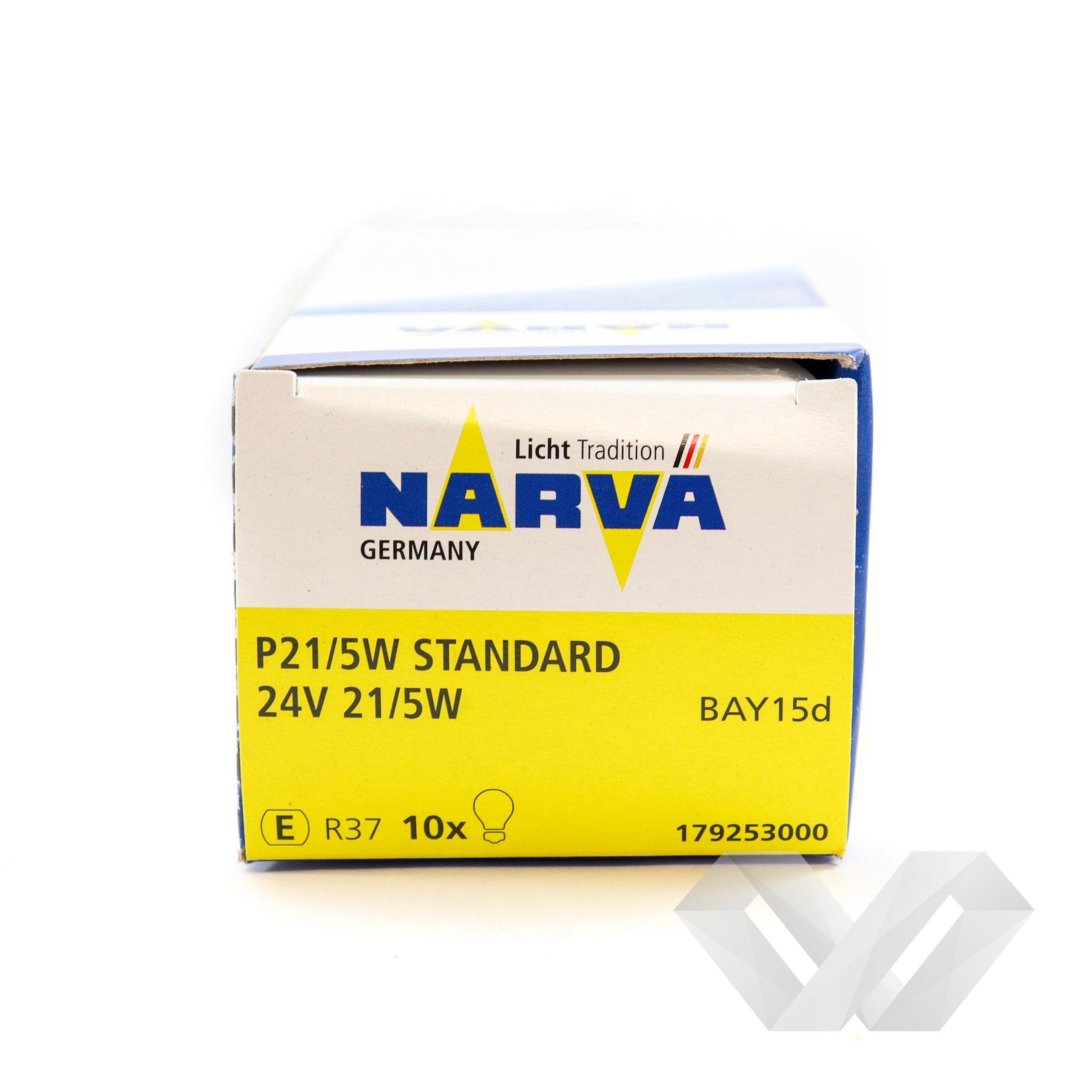 Set becuri auto dublu filament Narva, 24V P21/5W