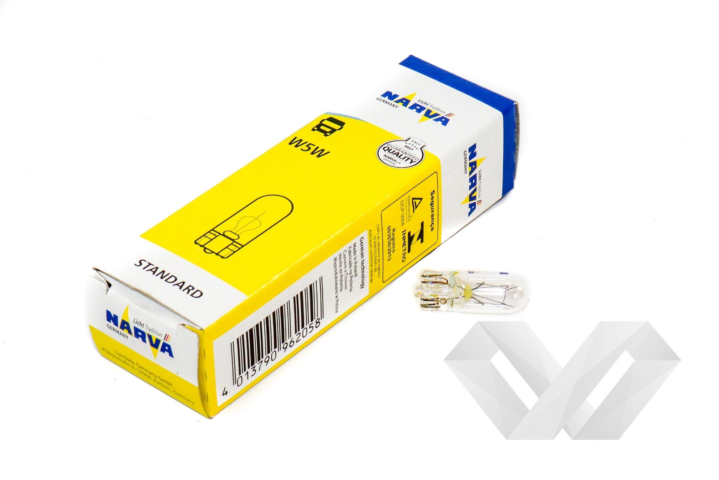 Set becuri auto soclu sticla Narva, W5W 24V