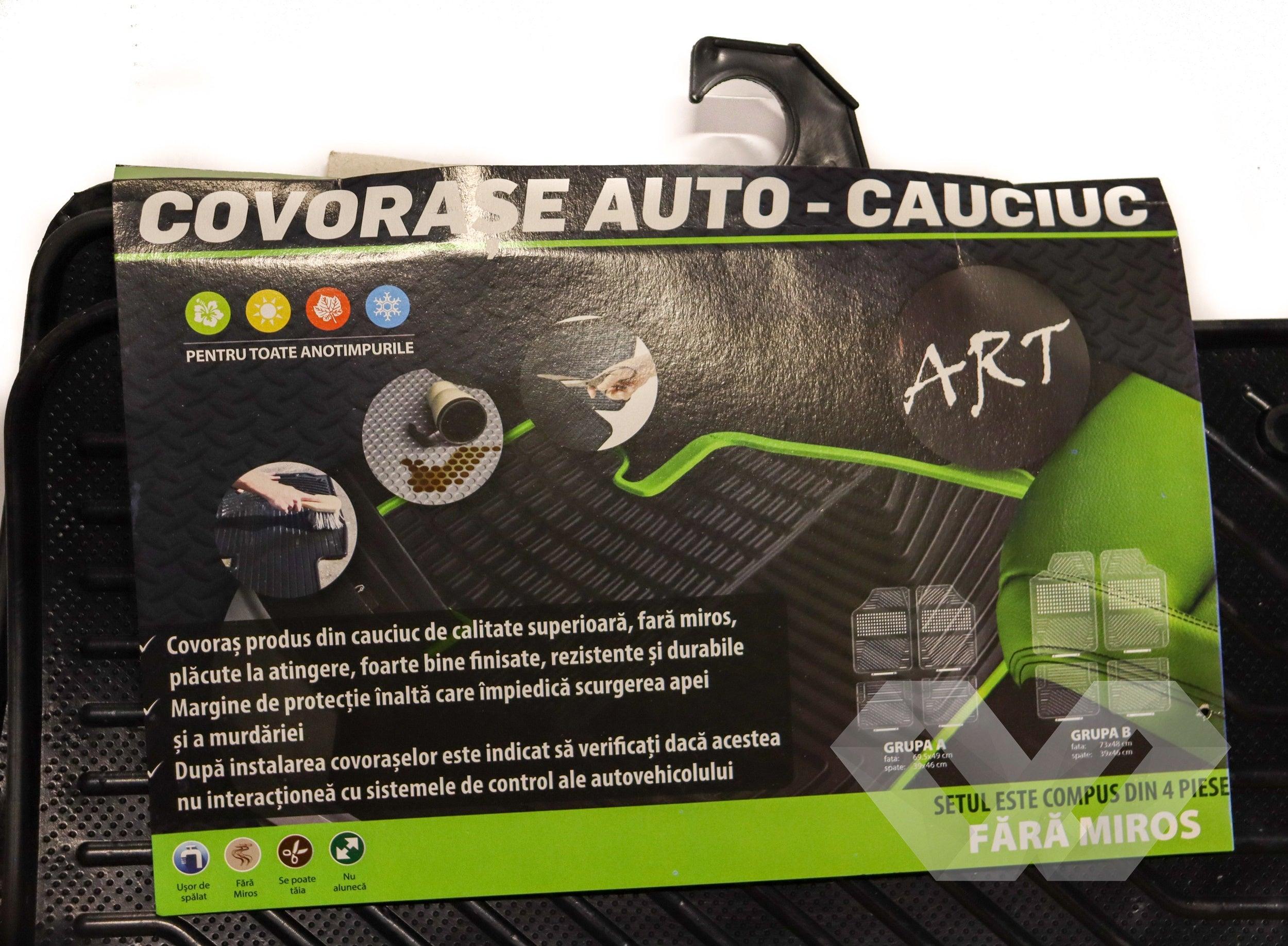 Set covorase auto cauciuc ART, Grupa A