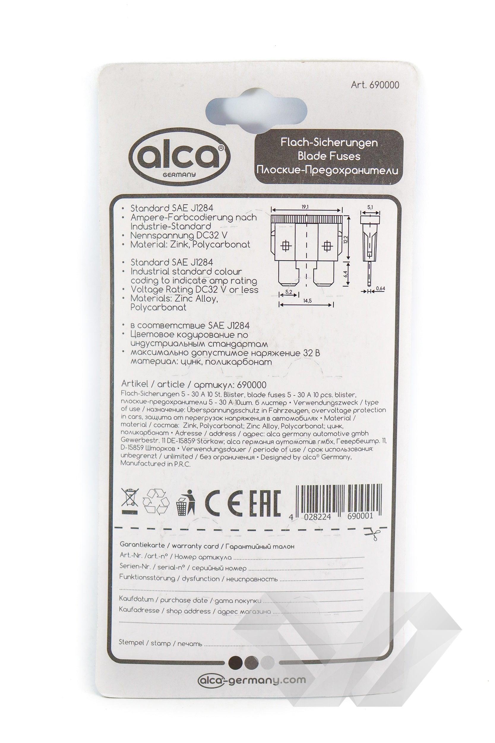 Set sigurante fuzibile plate mari Alca 5-30A - EWO Market